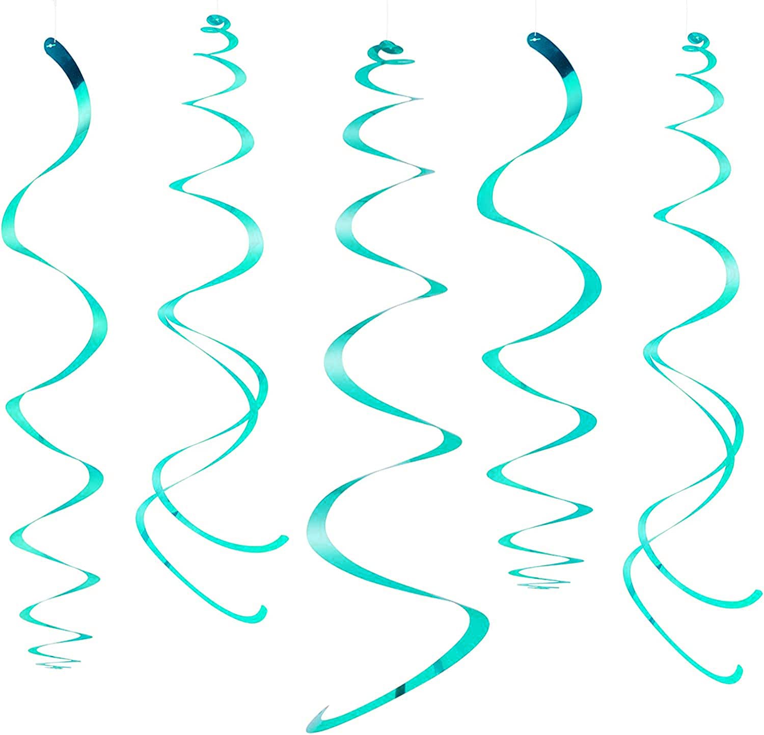 2025 Teal & Silver Graduation Party Decorations Set - 15pcs Hanging Swirls for Class of 2025 | Turquoise, Black & Silver Graduation Decor | Perfect for Graduation Ceremonies, Parties & Photo Backdrops