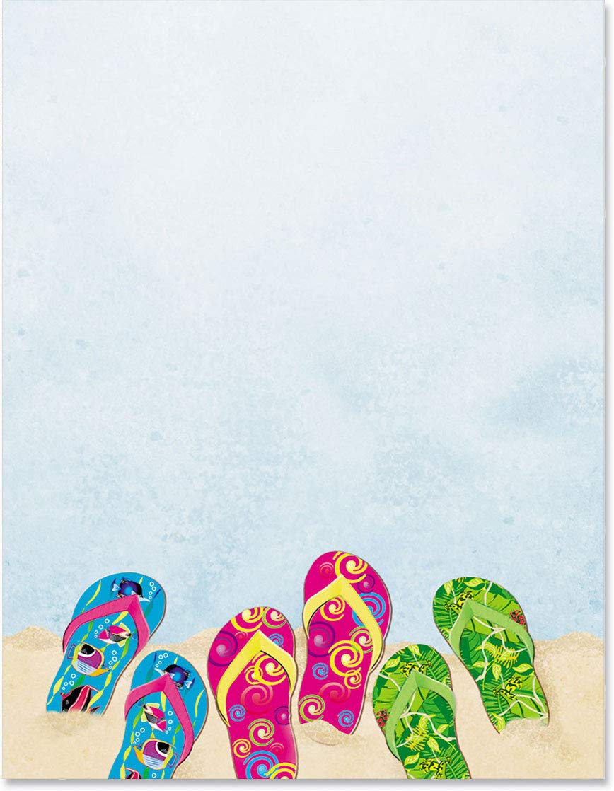 Premium Beach-Themed Stationery Set - 100 Sheets of Elegant 8.5 x 11 Letterhead, Cards & Invitations | Decorative Printer Paper for Summer Parties, Wedding Stationery & Creative Projects
