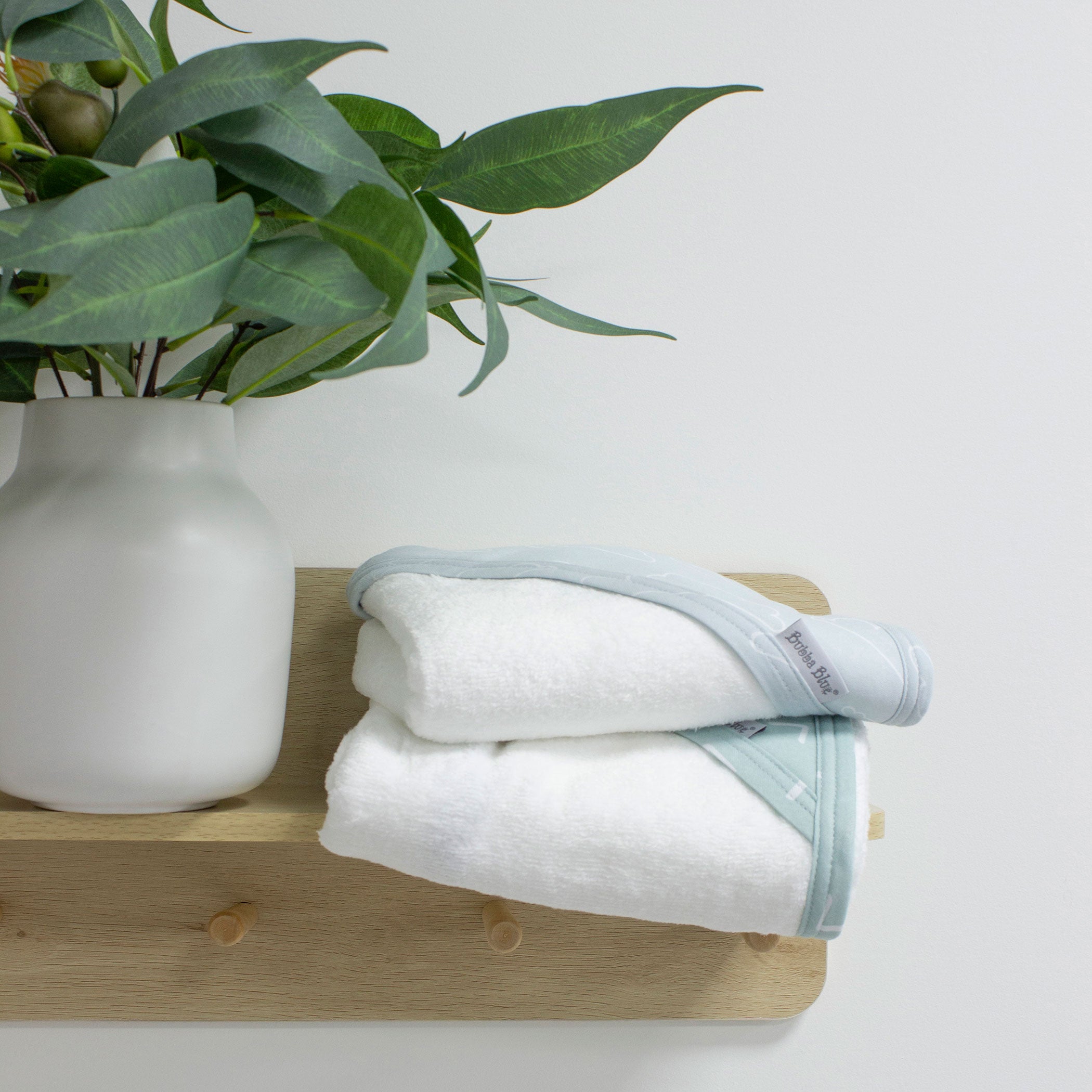 Nordic Style 2-Pack Hooded Baby Towel Set - Soft Dusty Sky & Mint for Newborns, Infants | Perfect for Bath Time, Swimming, and Beach Outings