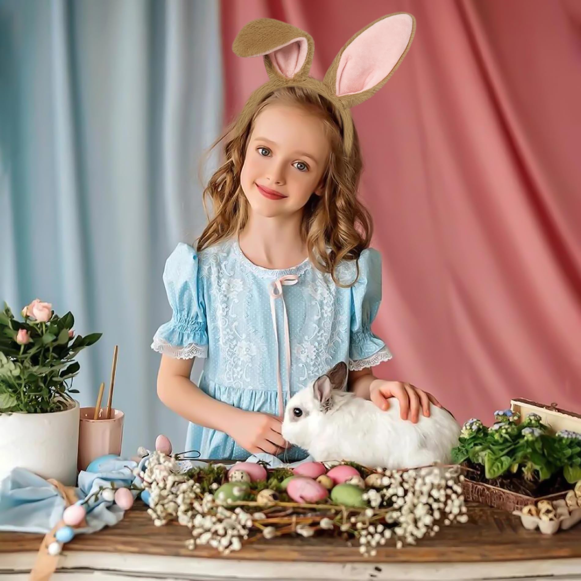 IGMaryBox Easter Bunny Ears Headband - Cute Rabbit Ears Hair Accessories for Easter, Halloween & Cosplay - Perfect for Costume Parties, Photo Shoots & Themed Events