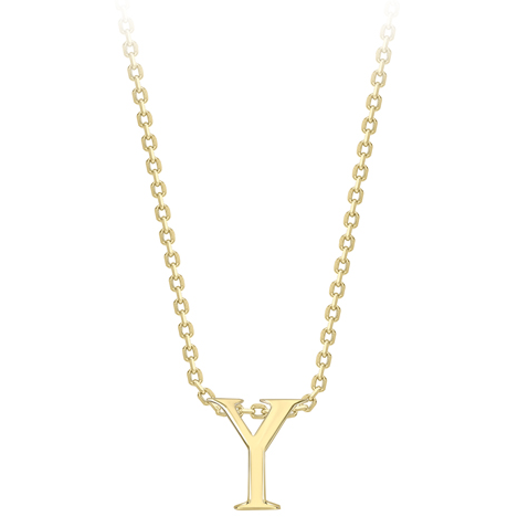 9ct Yellow Gold Initial Pendants A-Z - Personalized Alphabet Letter Necklace for Women & Girls - Perfect Gift for Birthday, Anniversary & Valentine's Day