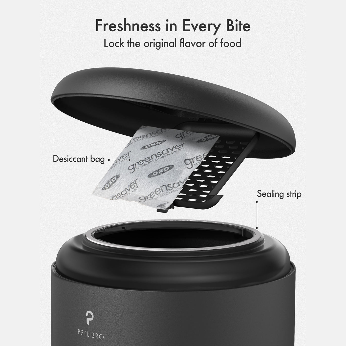 Pelibro Granary Automatic Dual Tray 5L Pet Feeder - Black - Perfect for Cats & Dogs - Ideal for Home, Office & Travel Use