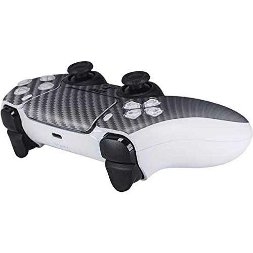 Premium Skinit Decal Gaming Skin for PS5 Controller - Silver Carbon Fiber Texture | Durable Protective Cover | Perfect for Gaming Enthusiasts & Customization Lovers | Ideal for Home Gaming, Tournaments & Gift Giving