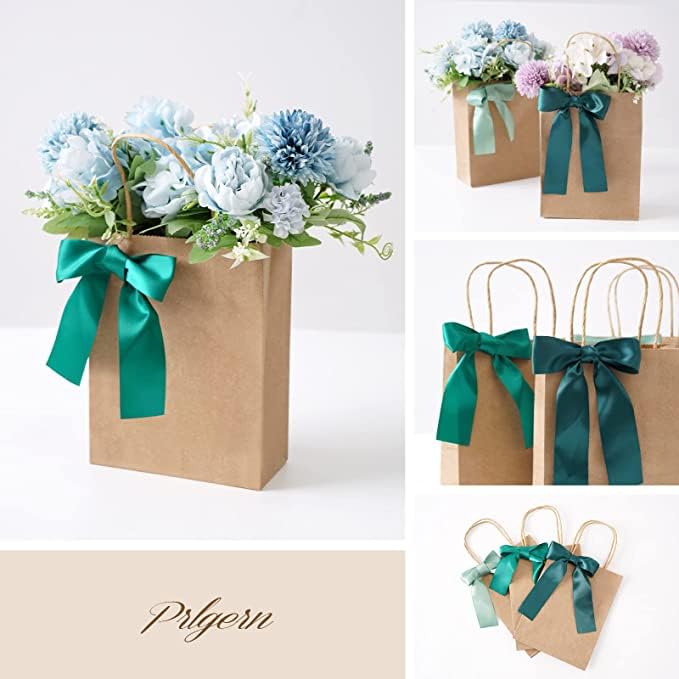 Eco-Friendly Brown Kraft Paper Gift Bags 6x8x4 Inches - 15 Pack Disposable Recycled Party Favor Goodie Bags for Birthdays, Weddings & Baby Showers - Sustainable Return Gift Packaging for Crafts & Events