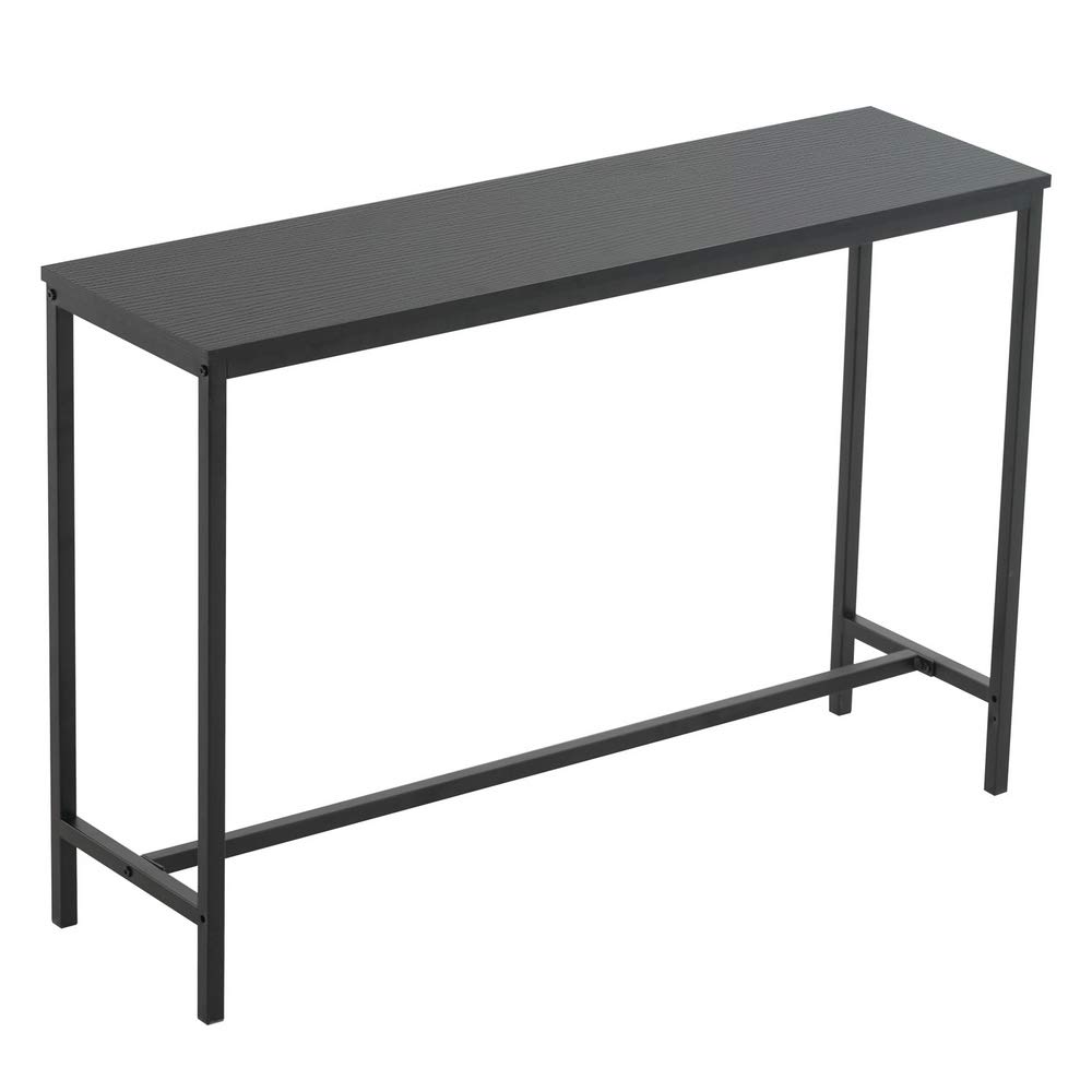 Veryke Industrial Console Table - Wood & Metal Entryway Sofa Table for Living Room, Bedroom, Hallway - Modern Accent Table for Home Decor (Black #1) - Perfect for Small Spaces & Apartment Entryways