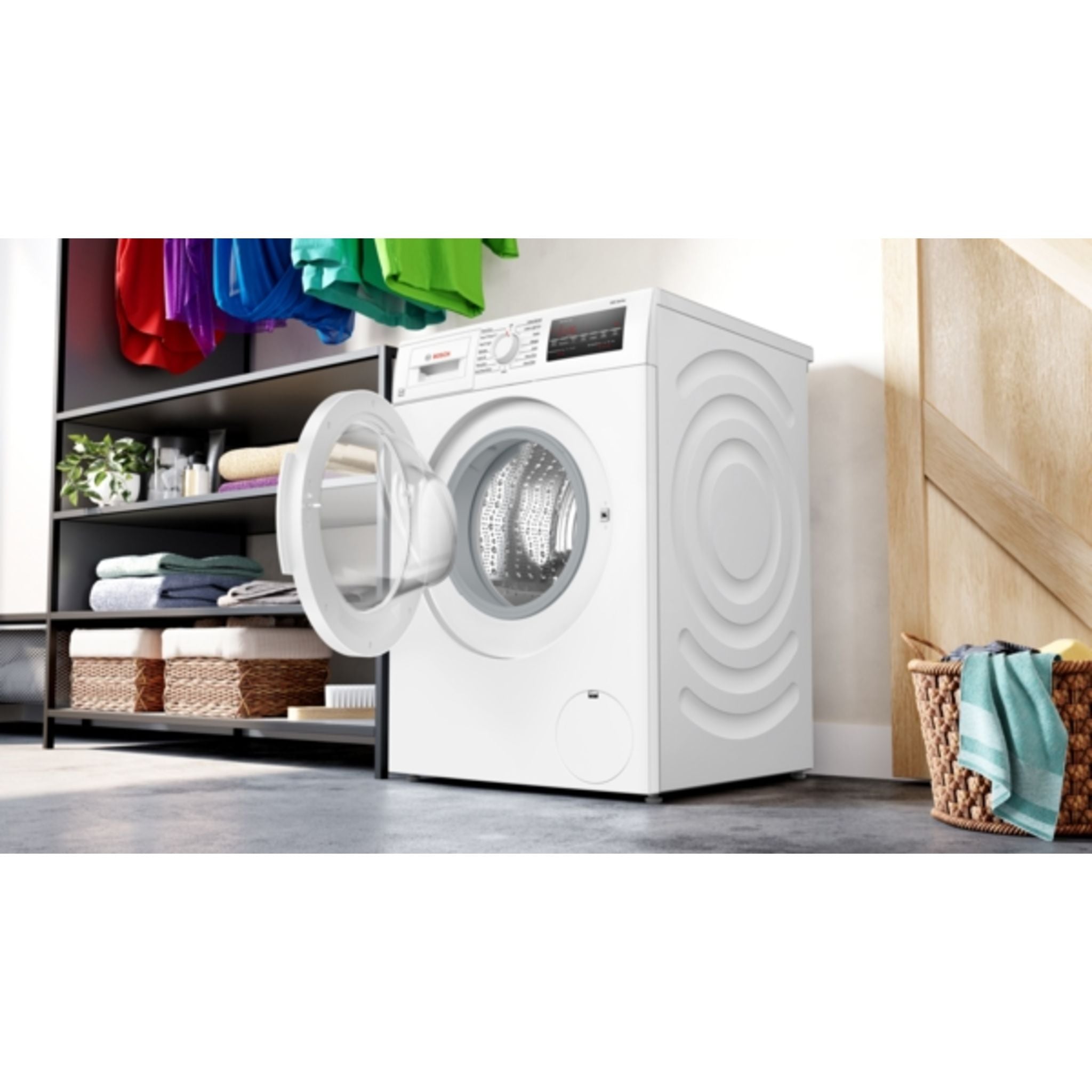 Bosch WGA12400UC 24 Inch White Front Load Washing Machine - Energy Efficient, Quiet Operation for Laundry Rooms and Apartments