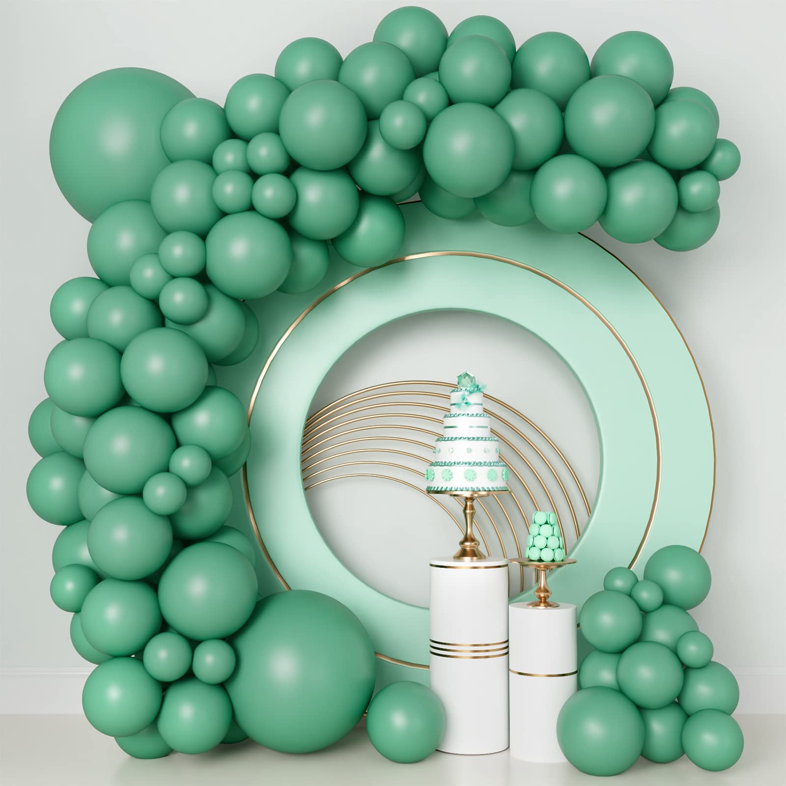 Vintage Sage Green Balloons Garland Arch Kit - 82PCS 5/10/12/18 Inch Green Latex Balloons for Jungle Safari Birthday Party, Baby Shower, Wedding & Home Decorations - Perfect for Green Theme Events and Photo Backdrops