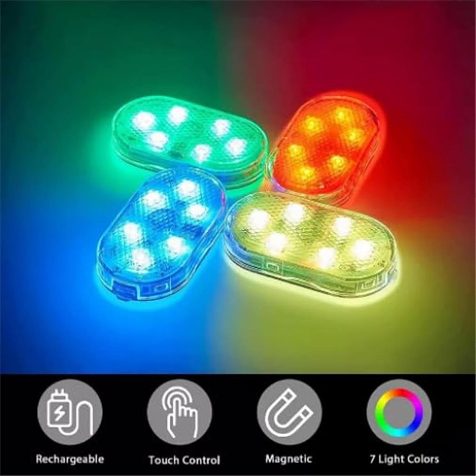 Onevzn Wireless LED Interior Car Lights - Universal Fit for All Vehicle Models | Enhance Ambience for Night Driving & Custom Car Decor