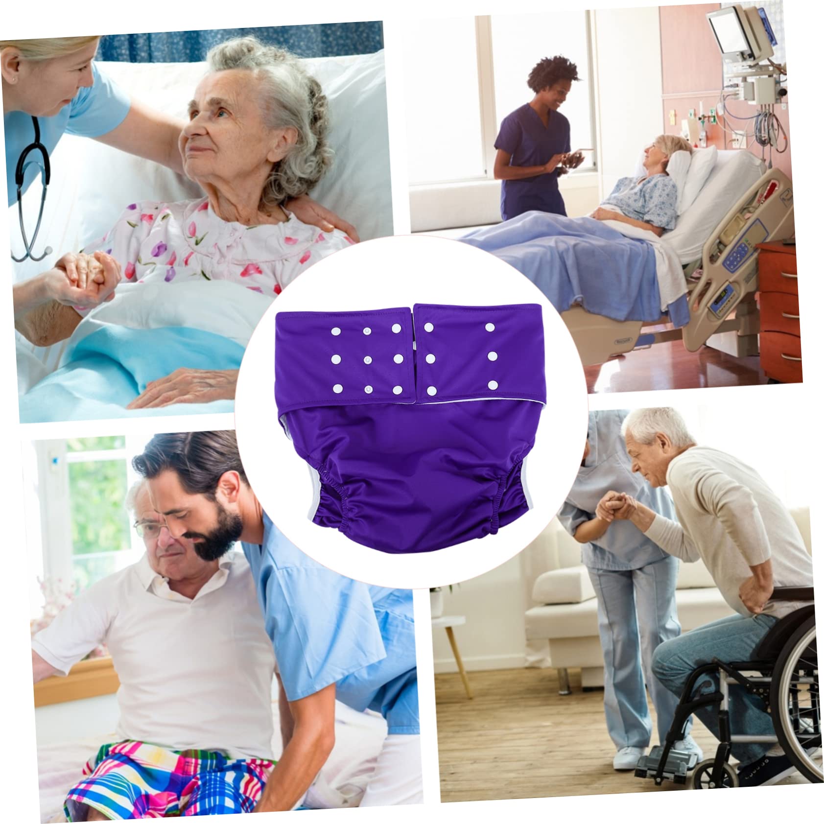 Hemoton 8 Pack Reusable Adult Cloth Diapers for Men & Elderly - Washable Incontinence Underwear for Comfort & Protection - Perfect for Nighttime Use, Travel & Post-Surgery Care