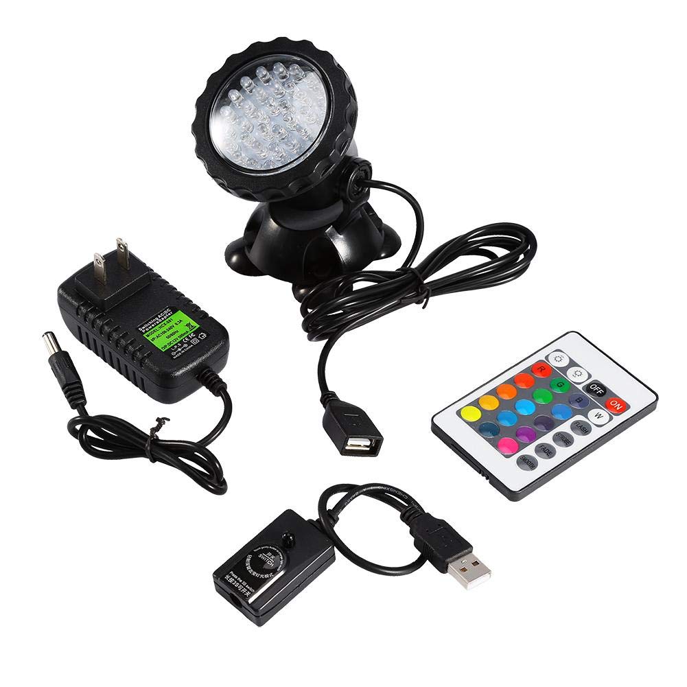 Koller LED Aquarium Light - 36 Multi-Color Submersible Spotlight for 2 Gallon Fish Tank, Waterproof Underwater Lighting for Aquariums, Garden Ponds, Pools & Fish Tanks | Perfect for Home Decor, Night Illumination & Aquatic Plant Growth