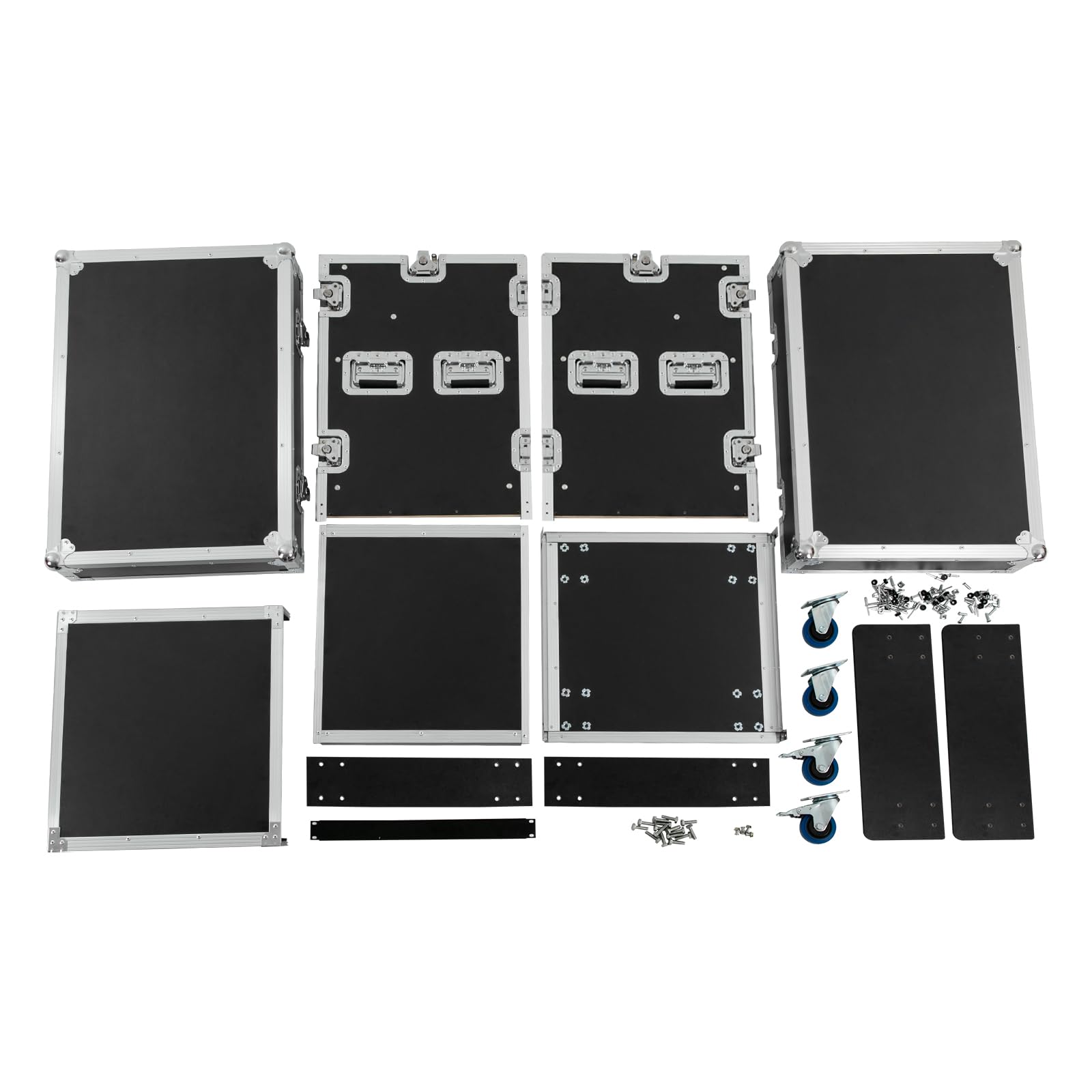 14U Heavy-Duty PA DJ Rack Cabinet - Professional Tour-Grade ATA Case with 4 Wheels, Large Mixer Countertop & Easy Assembly - Perfect for Live Performances, Studio Setup & Mobile DJ Gigs