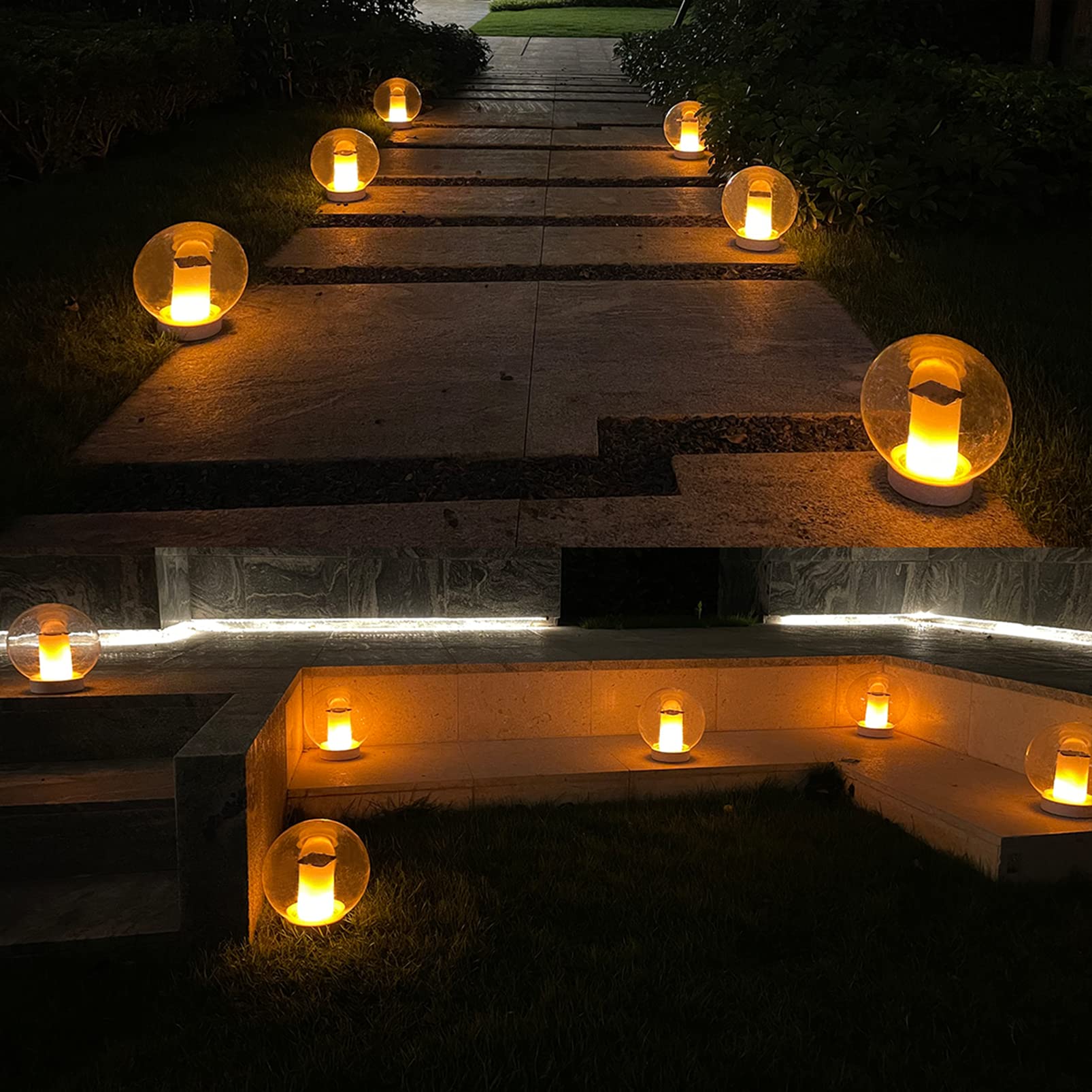 Solar Powered Floating Pool Lights - IP68 Waterproof Flickering Flame LED Ball Lights for Outdoor Decoration (2 Pack) - Perfect for Swimming Pools, Garden Ponds, Backyard Parties, and Landscape Lighting