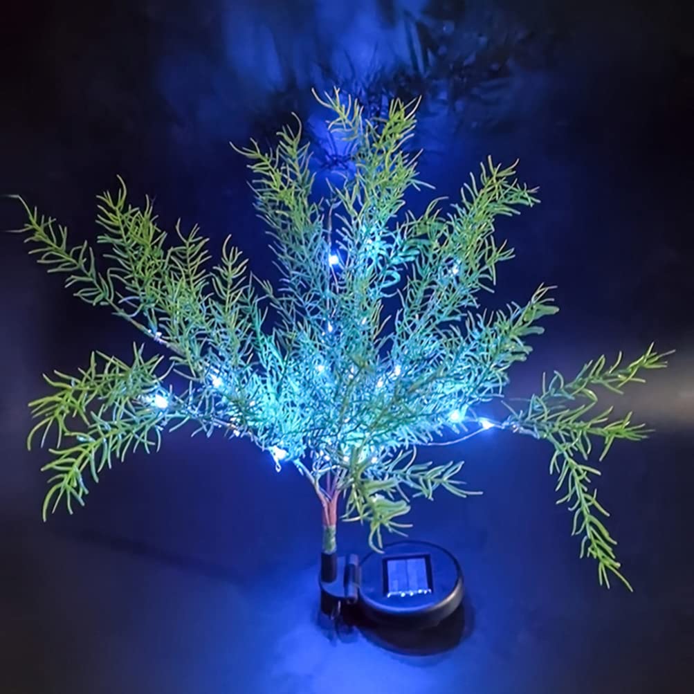 2 Pack Solar Powered Christmas Tree Stake Lights - Outdoor Holiday Lawn Decor with Stainless Steel Ground Insert - Waterproof Solar Garden Lights for Yard, Pathway, Patio & Christmas Decoration