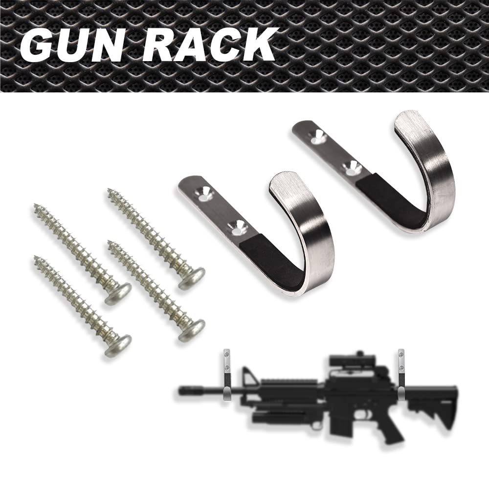 Best Gun Rack for Shotgun & Rifle - Felt Lined Wall Mount Storage with Archery Bow Hooks | Secure Firearm Organization for Home, Cabin, or Hunting Lodge