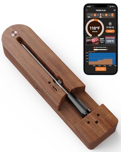 **Wireless Meat Thermometer with Bluetooth & App - Smart Digital Cooking Thermometer for Grilling, Smoking, BBQ, Oven - Perfect Kitchen Gift for Men & Women (Ideal for Home Chefs & Outdoor Cooking)**