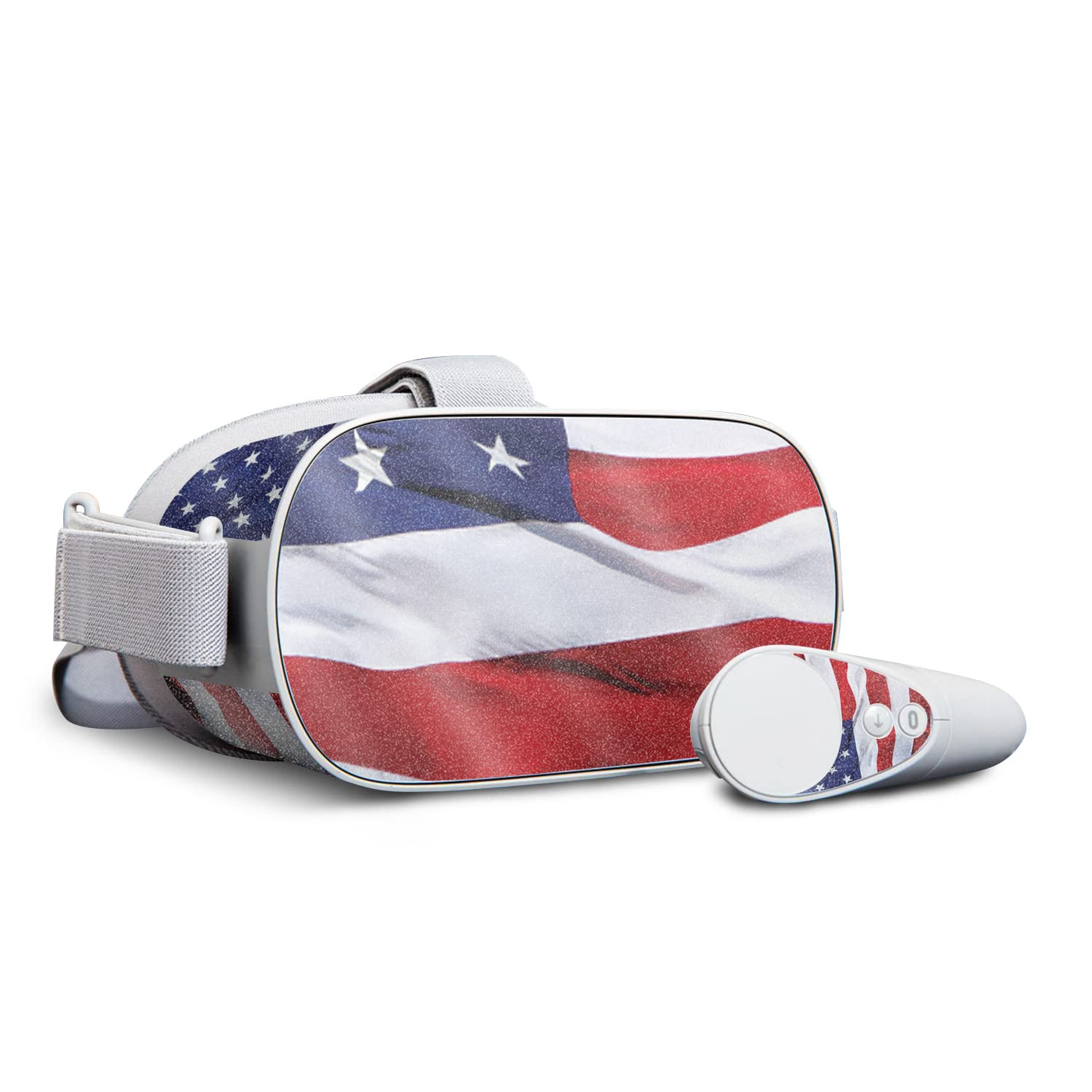 MightySkins Glossy Glitter Skin Cover for Oculus Go - Patriotic American Flag Design | Scratch-Resistant Protective Vinyl Decal | Easy to Apply & Remove | Durable High-Gloss Finish | Made in USA | Perfect for Gaming, VR Enthusiasts & Patriotic Decor