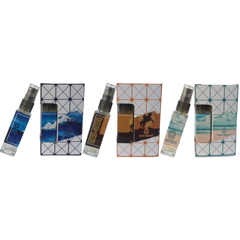 Raro Aroma Premium Luxury Long Lasting Eau De Parfum - Designer Inspired Unisex Fragrance Set (8ml x 3 Bottles) for Travel, Office & Everyday Wear | Gift Ready Pocket Perfume Combo