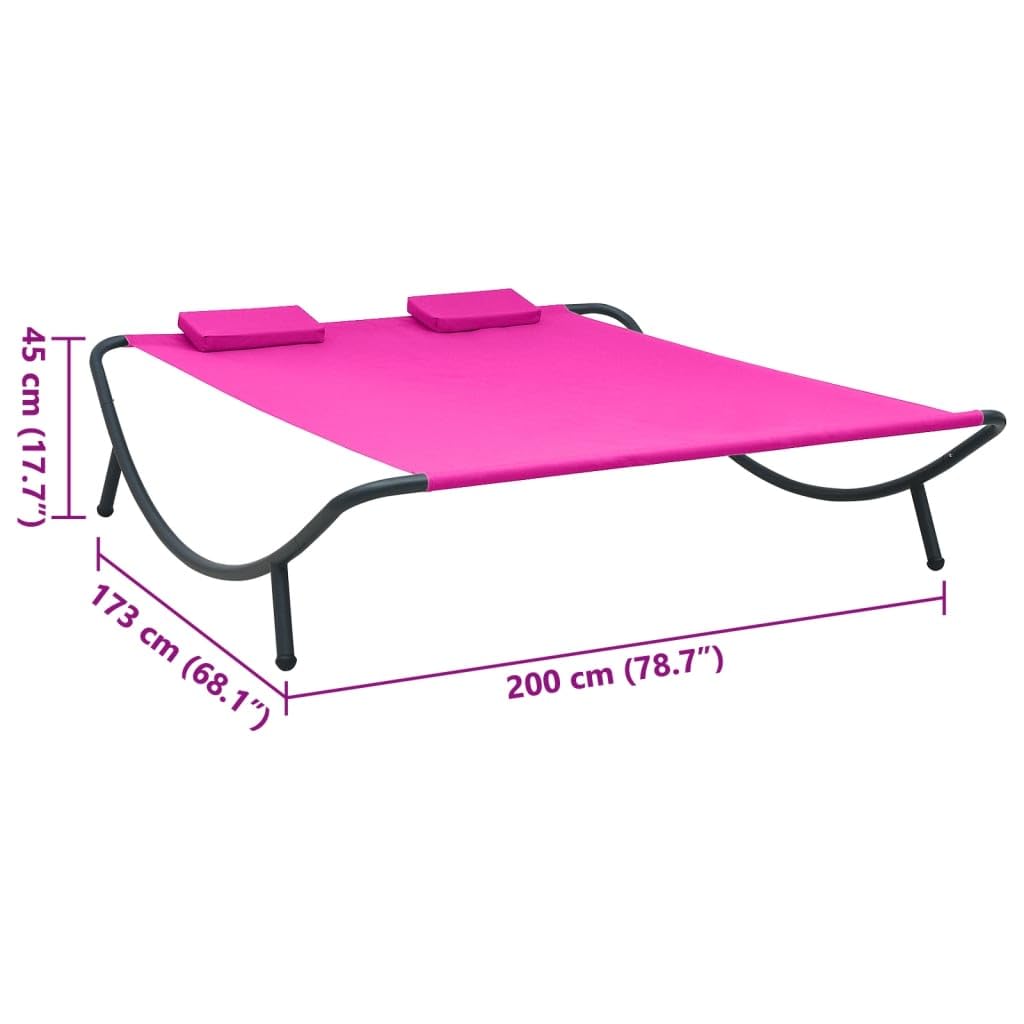 Pink Outdoor Patio Lounge Bed Fabric - Waterproof & Durable for Garden, Poolside, and Backyard Relaxation