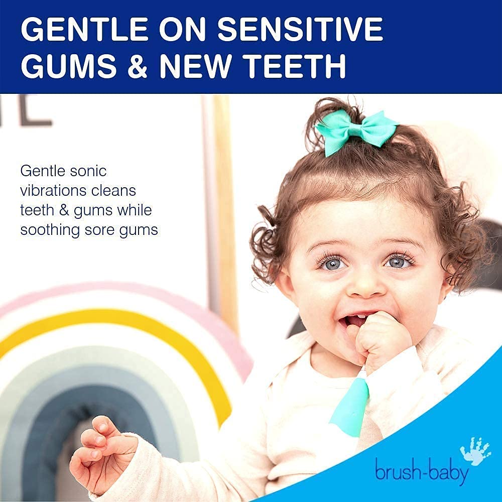 BabySonic Electric Toothbrush for Babies & Toddlers 0-3 Years - Soft Bristles, Suction Cup Base, 2-Minute Timer, Waterproof Design - Perfect for Gentle Oral Care & Early Brushing Habits Development