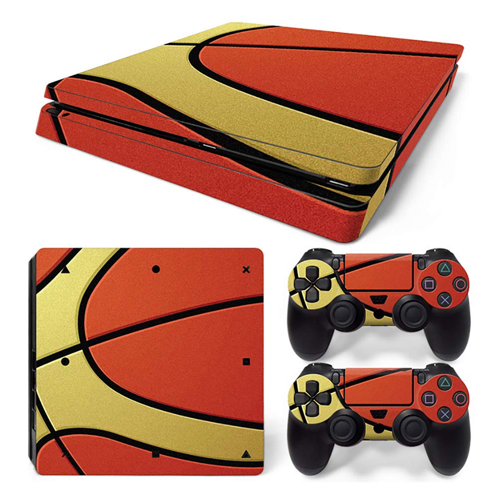 Basketball Design Vinyl Skin Sticker Decal Cover for Sony PlayStation 4 Slim & PS4 S Console - Perfect for Gaming Enthusiasts & Sports Fans Decor