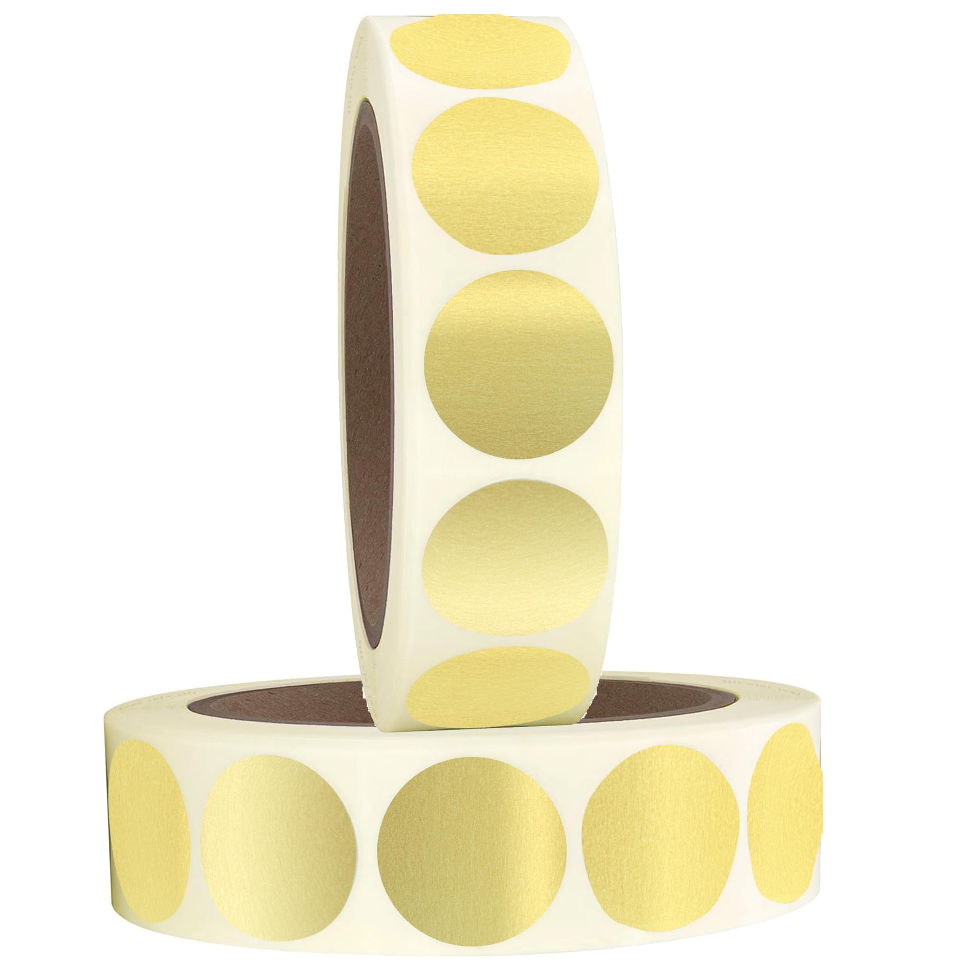 Performore Gold Circle Stickers - 1 Inch Round Metallic Labels for Envelopes, Seals & Crafts - 1000 Gold Dot Stickers per Roll - Perfect for Wedding Invitations, Gift Wrapping & Scrapbooking
