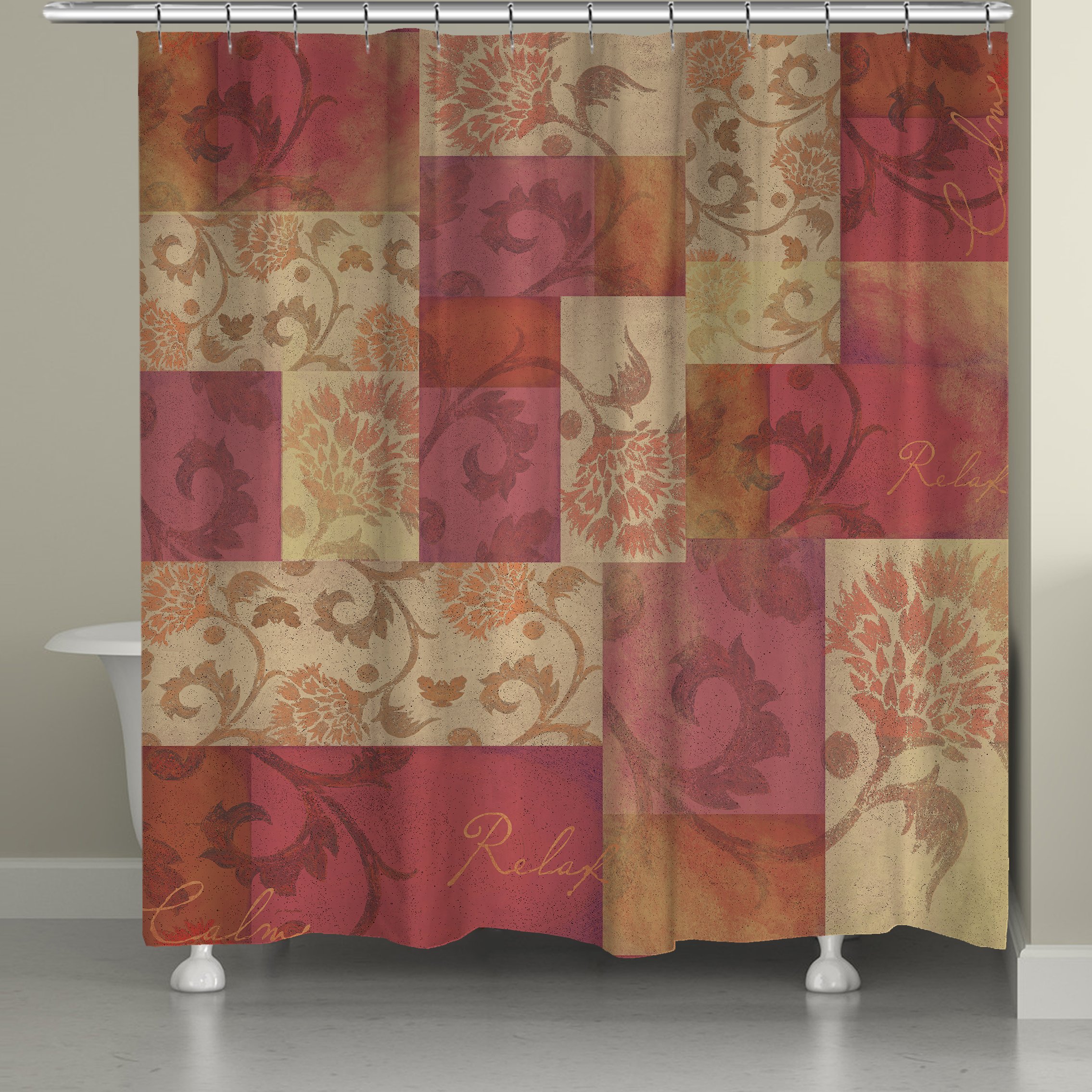 Laural Home Relaxing & Calming Shower Curtain - 71x74 Inches Waterproof Bathroom Decor for Stress Relief & Spa-Like Experience