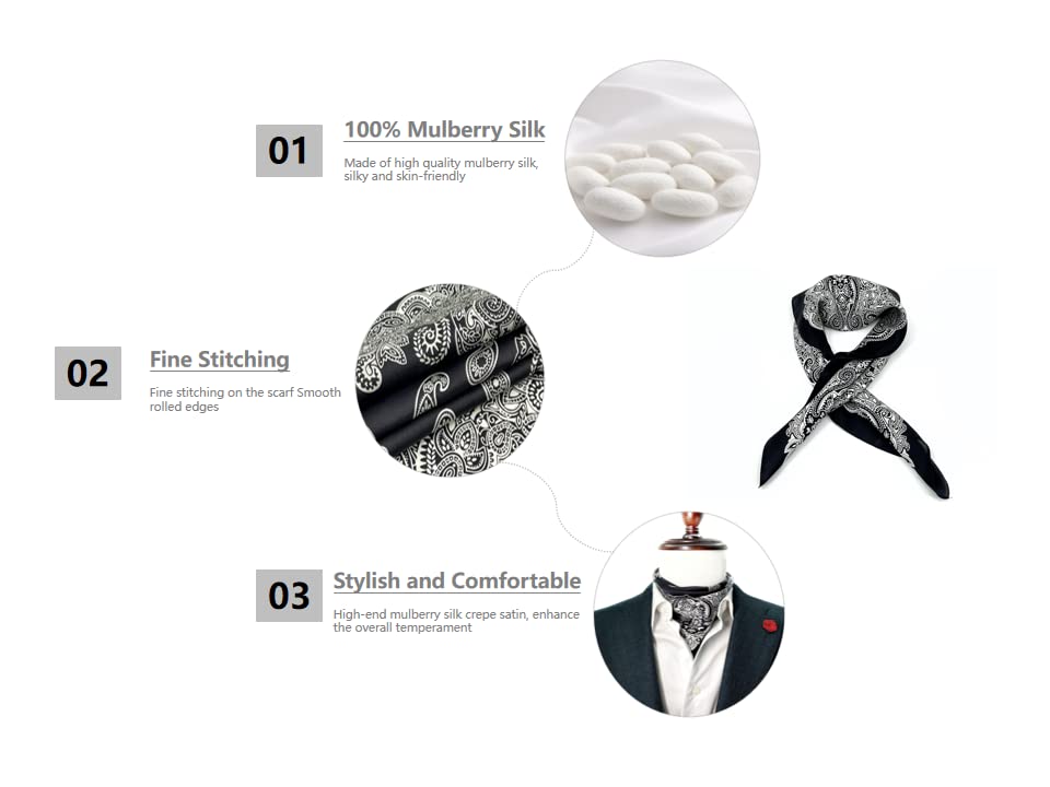 Premium Mulberry Silk Scarf for Men - 21