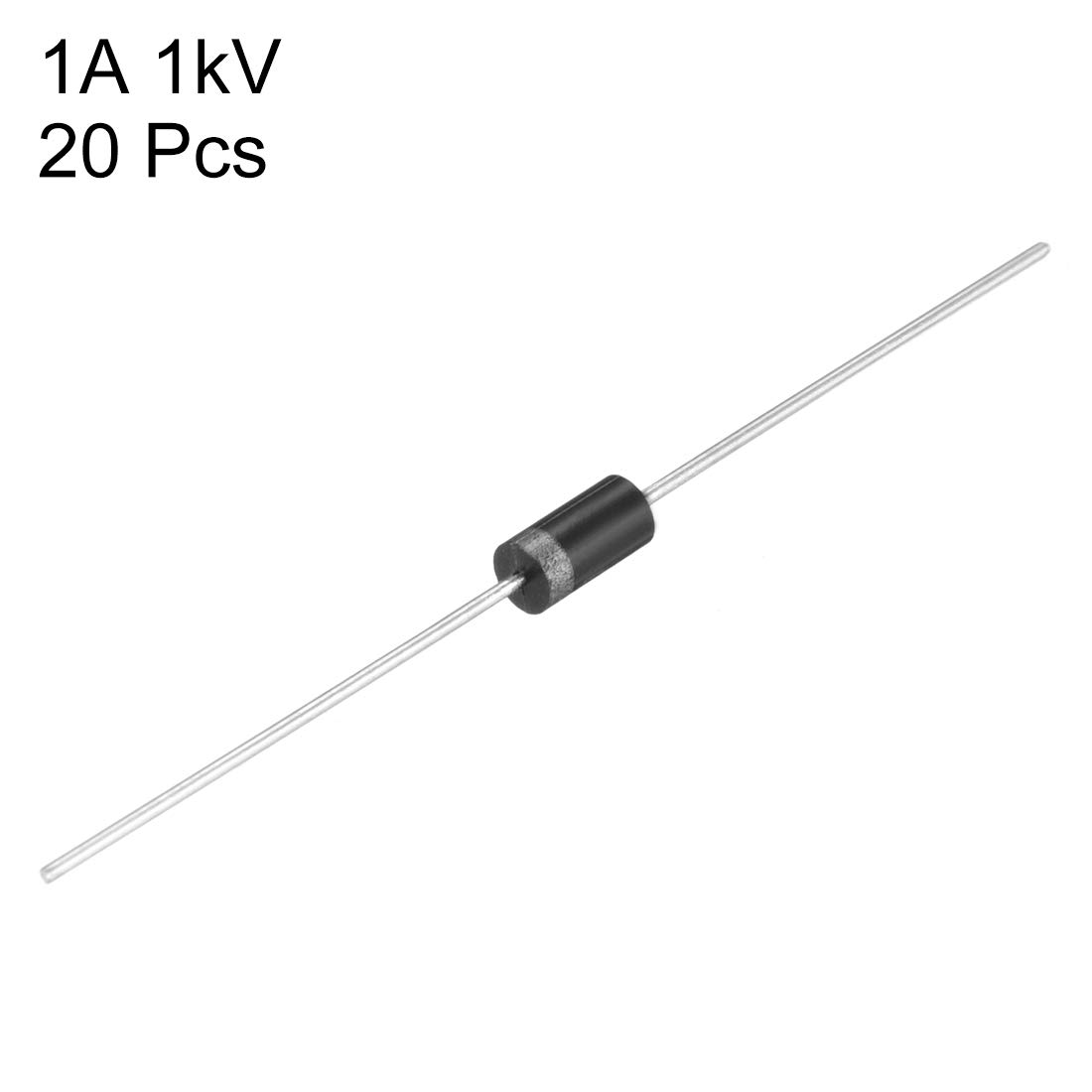 uxcell 1N4007 Rectifier Diode 1A 1000V Electronic Silicon Diodes 20pcs Pack - Ideal for Power Supplies, Circuit Protection & DIY Electronics Projects