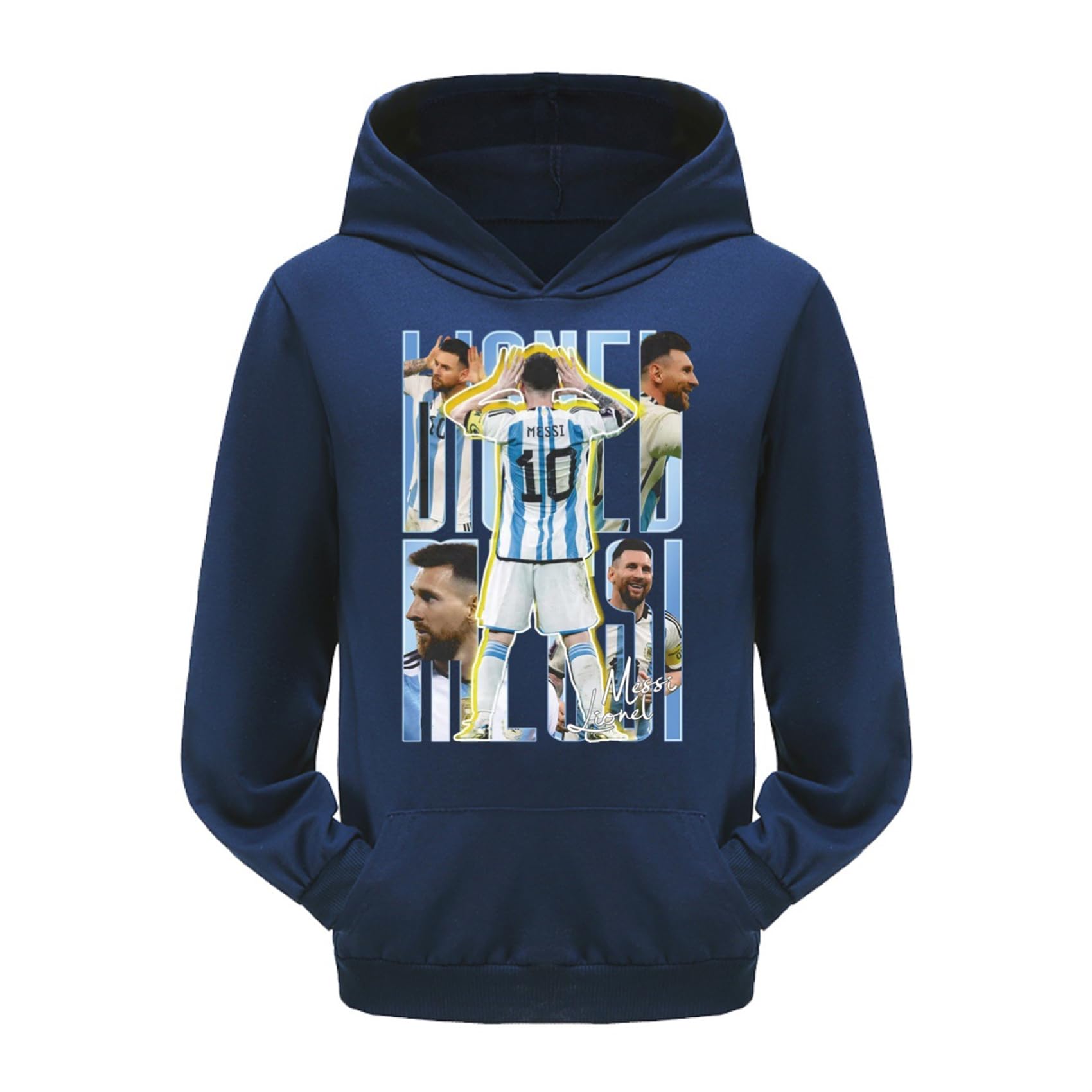 Kids' Casual Comfortable Loose Fit Hoodies - Messi Novelty Football Sweatshirts for Boys & Girls | Long Sleeve Hooded Pullover for Soccer Fans | Perfect for Game Day, School & Outdoor Activities