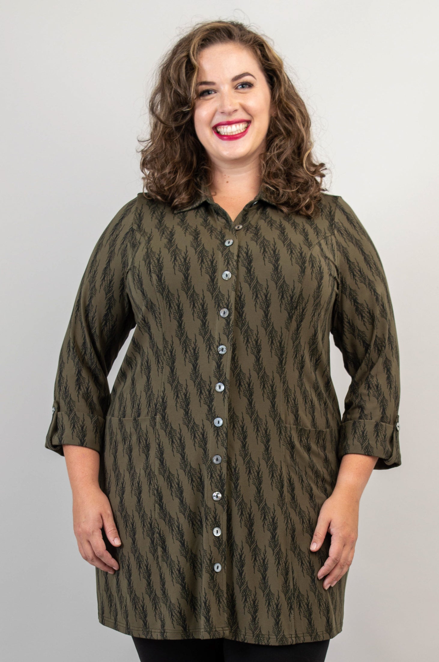 Charlie Tunic in Cedar Forest Bamboo Print - Women's Flowy Casual Top for Summer | Perfect for Beach Outings, Brunch Dates & Boho Style