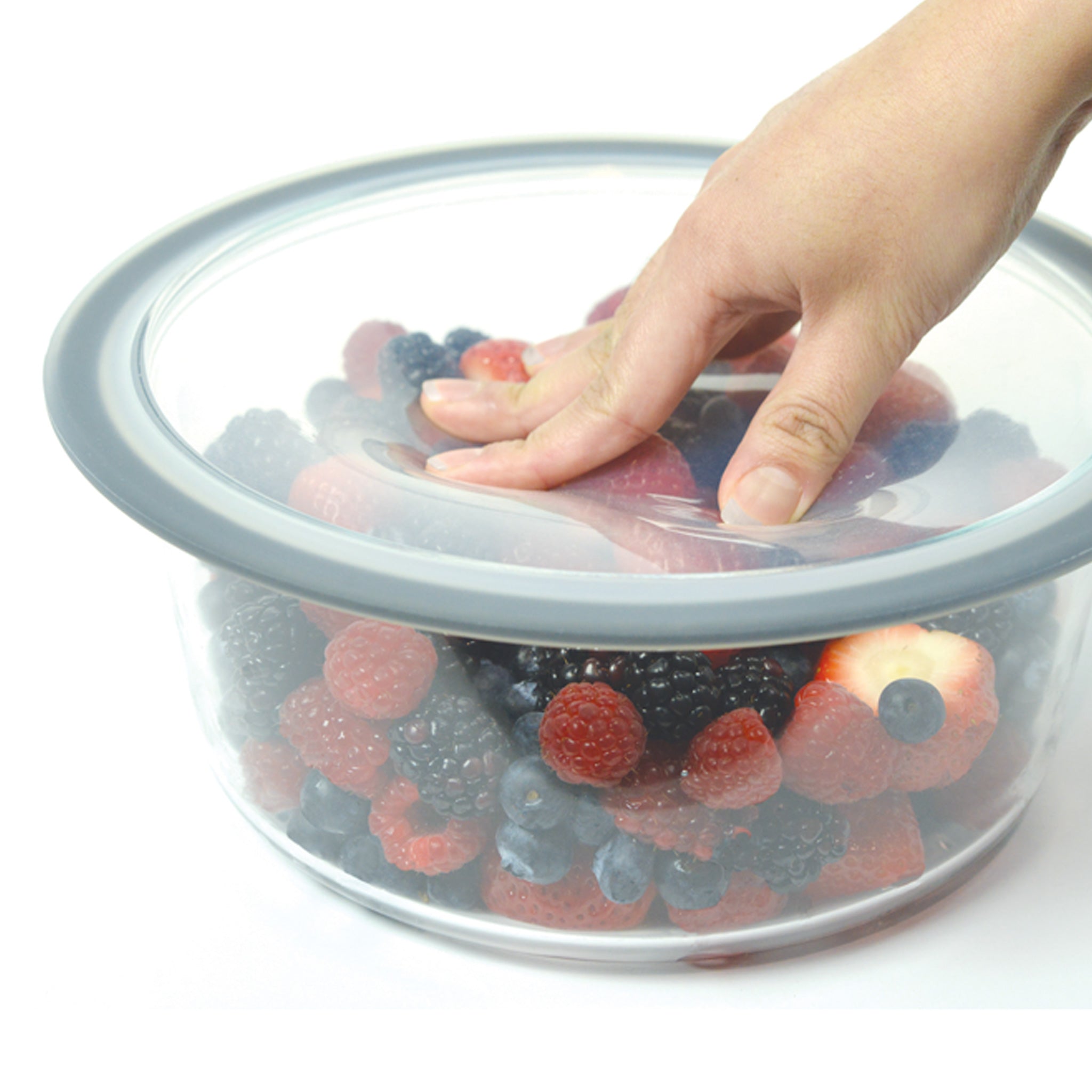 Round Silicone Suction Lids (Set of 3) - Airtight Food Storage Lids for Bowls & Containers - Perfect for Meal Prep, Leftovers & Fridge Organization