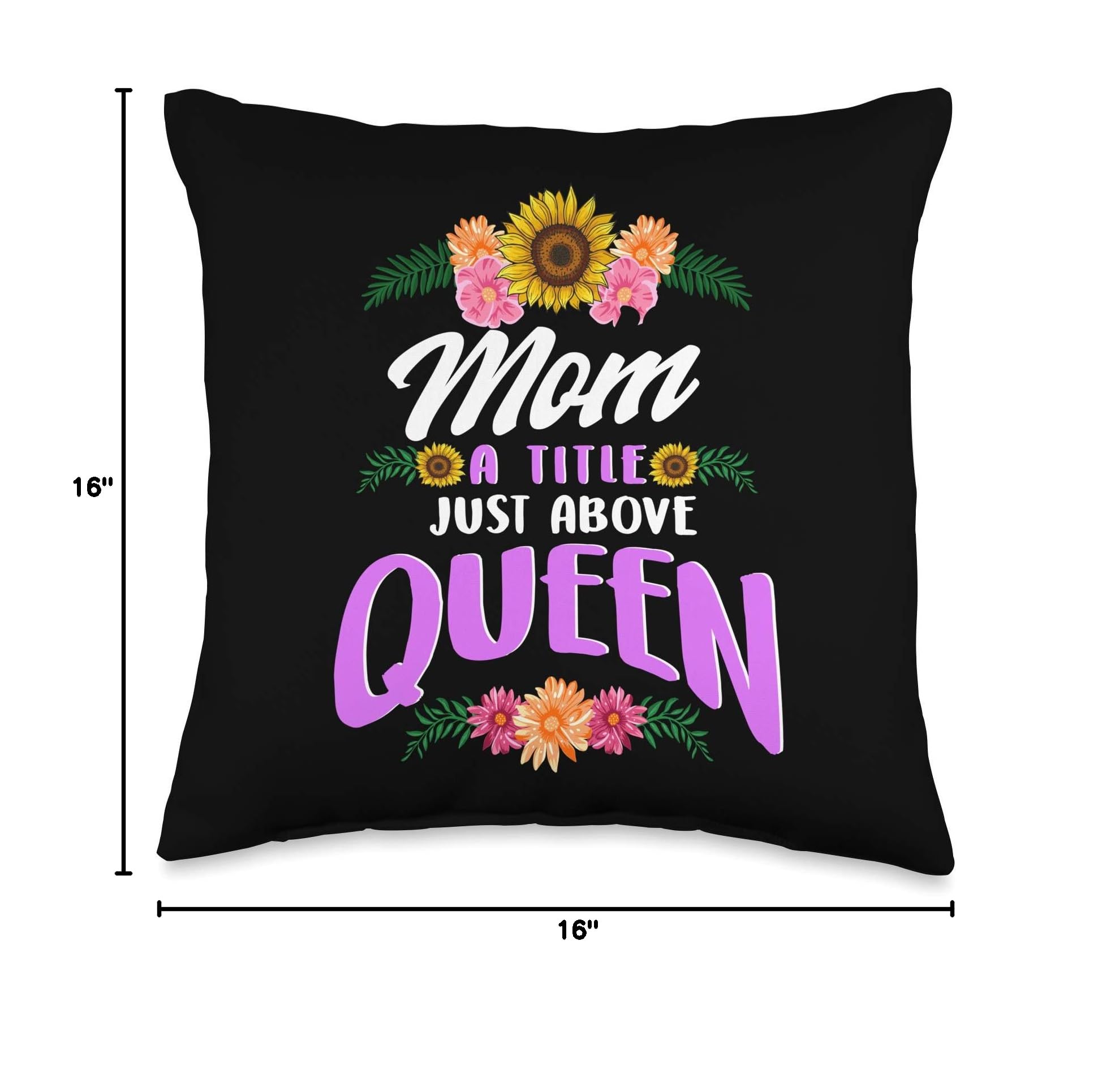 Queen Mom Mothers Day Gift - New Mama Wife Title Queen Throw Pillow - Perfect for Home Decor, Nursery, Living Room & Special Occasions