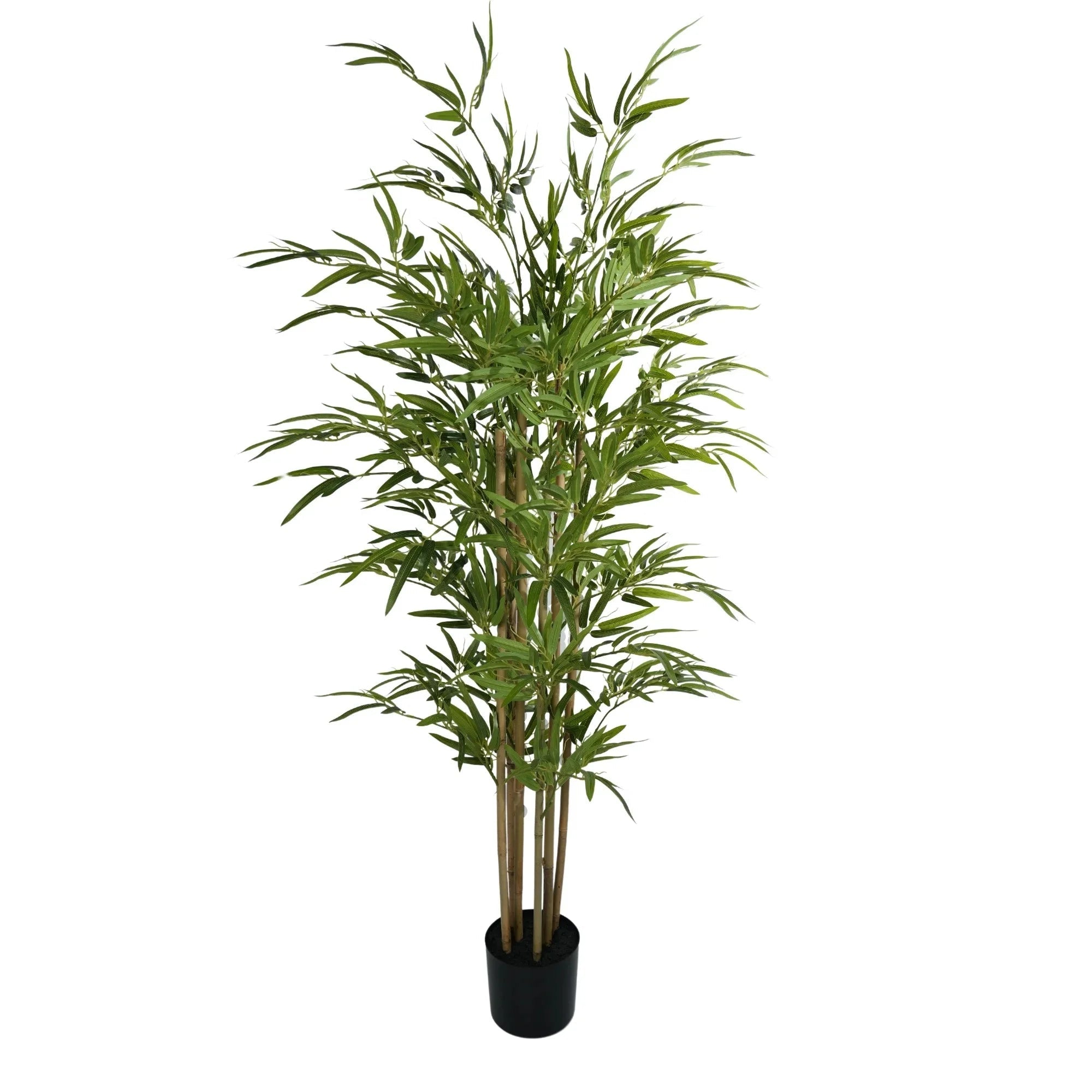 Premium Artificial Bamboo Plant with Real Touch Leaves - 150cm Tall Natural Trunk for Home & Office Decor, Zen Garden, and Asian-Inspired Interior Design