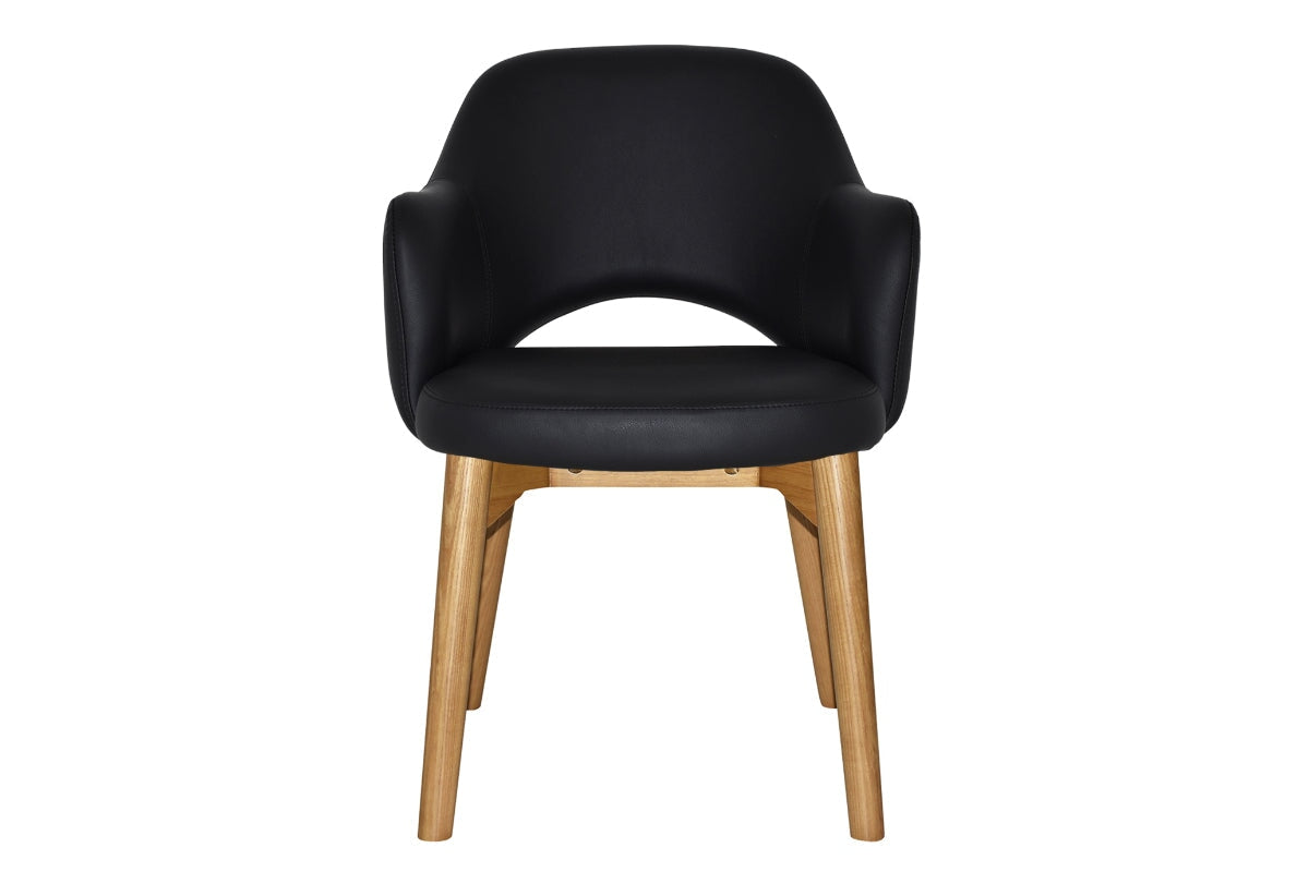 EZ Hospitality Cairo Indoor Armchair with Light Oak Timber Base - 4-Leg Modern Dining Chair for Living Room, Bedroom & Office