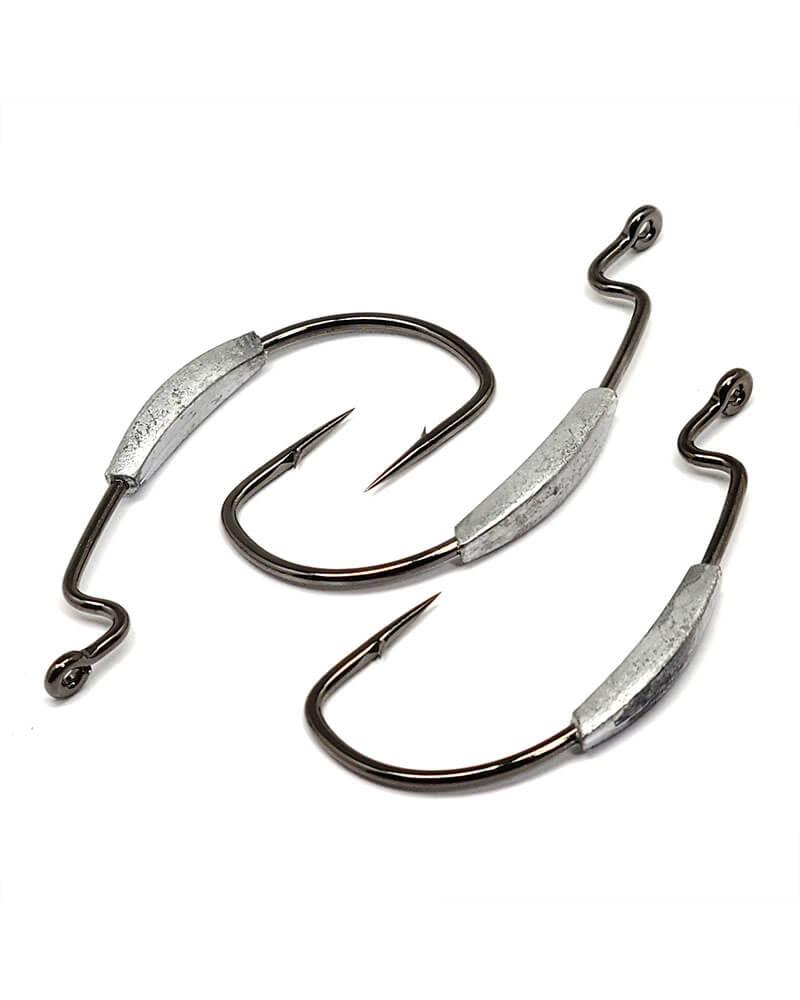 Gamakatsu Worm Superline Extra Wide Gap (EWG) Weighted Hooks NS Black - Premium Fishing Hooks for Bass, Trout & Freshwater Fishing