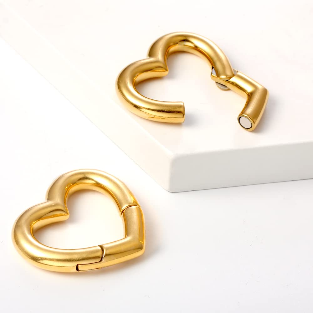 4mm-6mm (5g-2g) Hypoallergenic 316L Stainless Steel Heart Ear Weights & Hangers for Stretched Earlobes - Ear Plugs, Gauges & Body Jewelry for Men & Women - Perfect for Daily Wear, Parties & Alternative Fashion