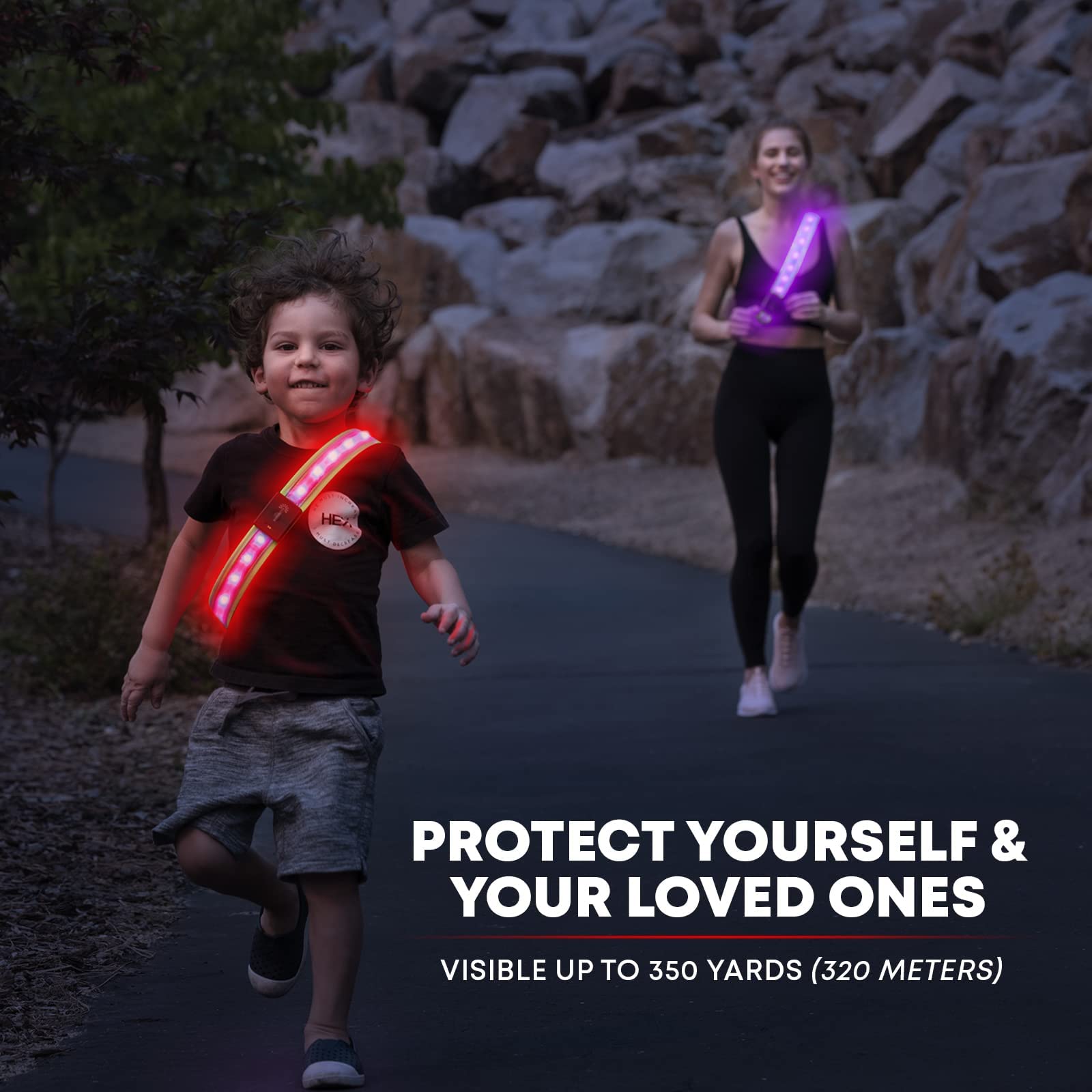 Illumiseen LED Belt - 8 Colors, 2 Modes, USB Rechargeable for Night Running & Safety