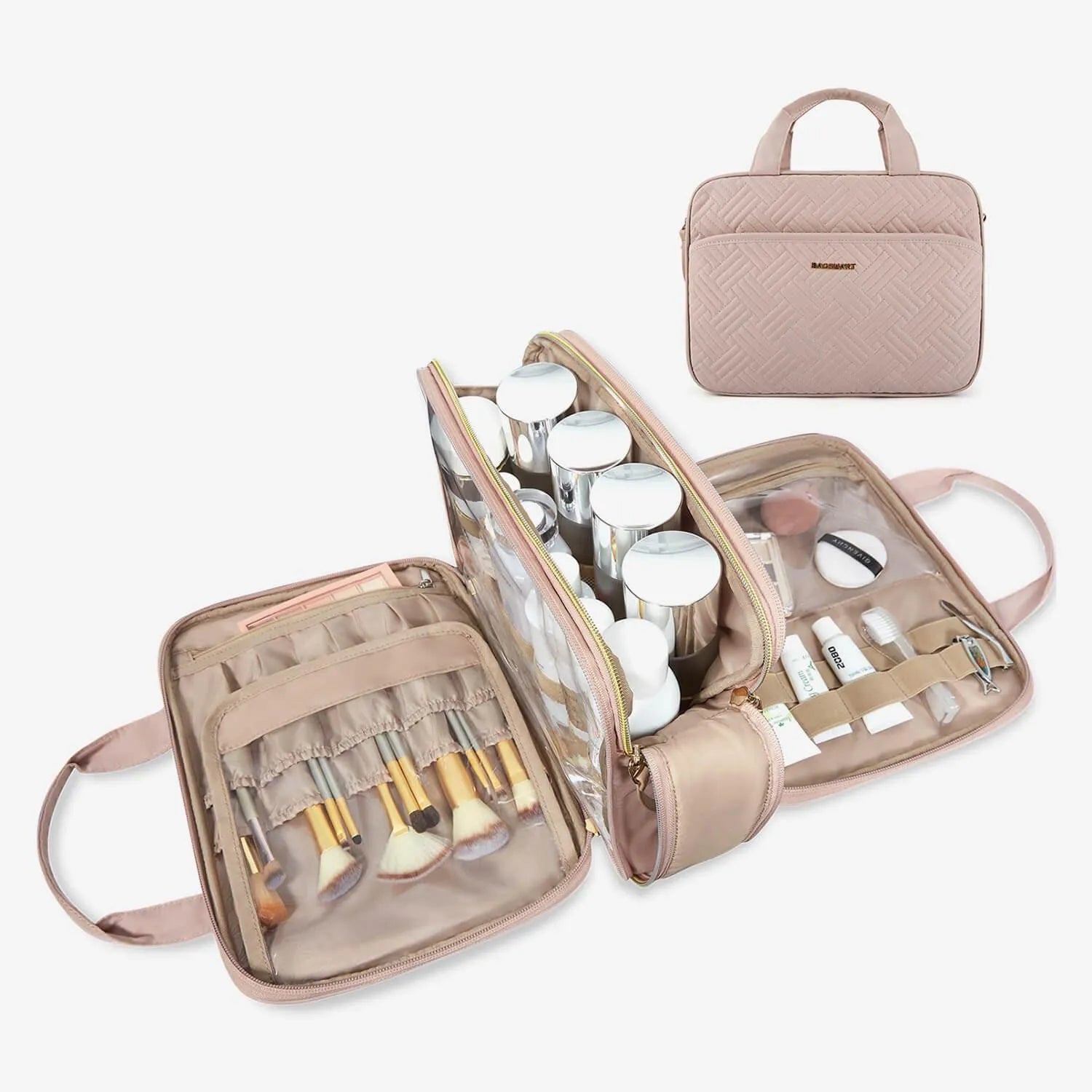Waterproof Travel Makeup Organizer Bag - Portable Cosmetic Case for Women, Perfect for Airplane Carry-on & Vacation Essentials Storage