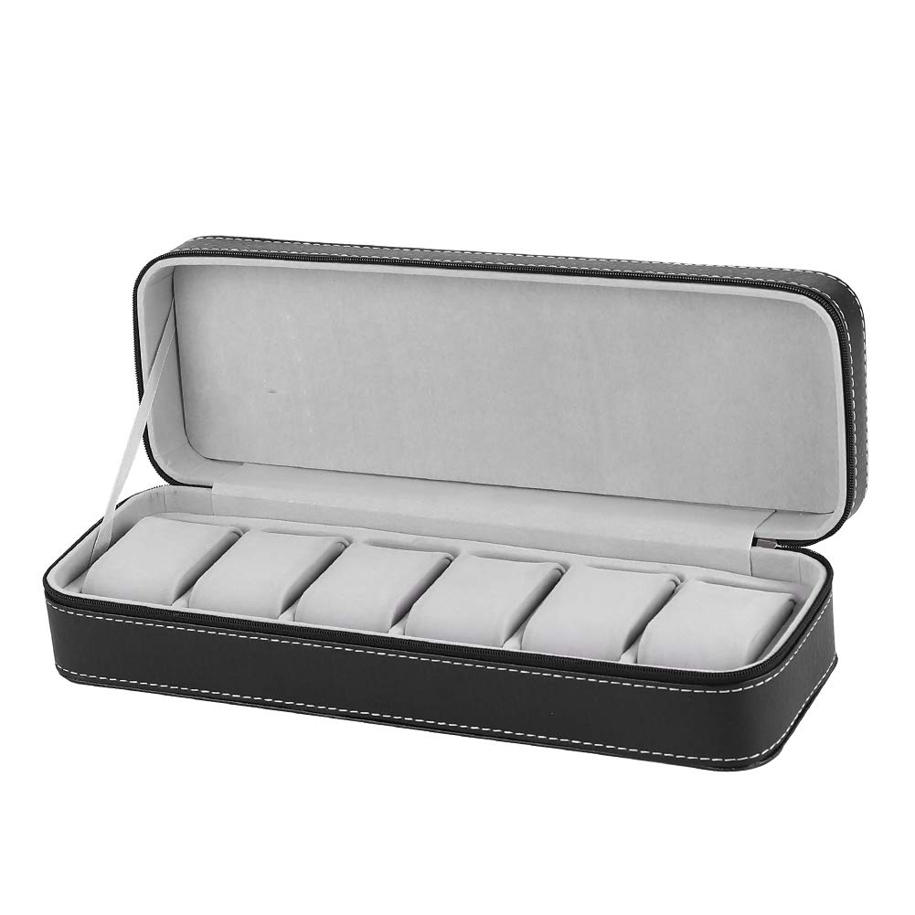 Angmile 12-Slot PU Leather Watch Box - Waterproof & Dustproof for Travel & Home Storage