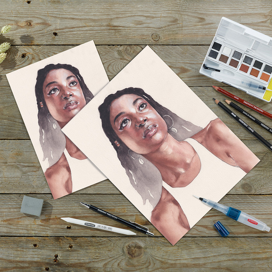 Derwent Shade & Tone Watercolor Paint Pan Set - 12 Vibrant Colors for Artists & Beginners - Perfect for Sketching, Painting & Mixed Media Art Projects