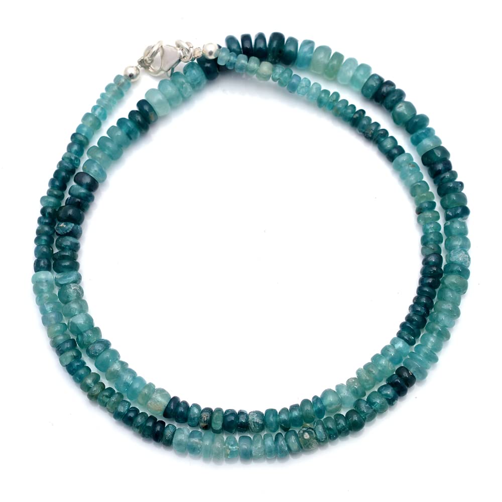 AAA+ Natural Grandidierite Smooth Round Beads Necklace 4-6.5mm | Genuine Green Gemstone Jewelry for Women | Elegant Gift for Birthday, Anniversary & Special Occasions