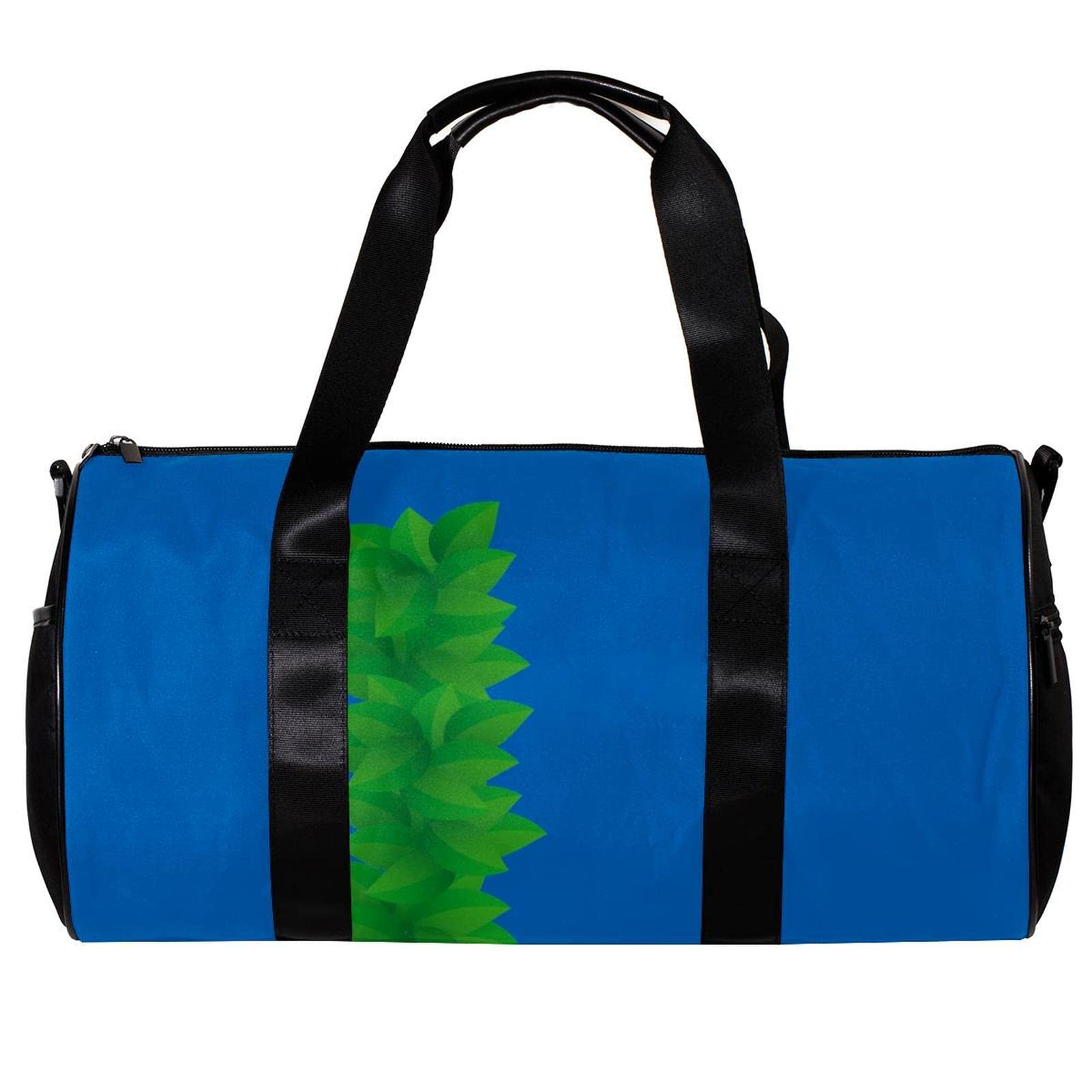 Premium Gym Duffle Bag for Men & Women - Large Overnight Weekender Travel Bag with Leaf Letter L Design (Blue) - Perfect for Workouts, Travel, and Weekend Getaways