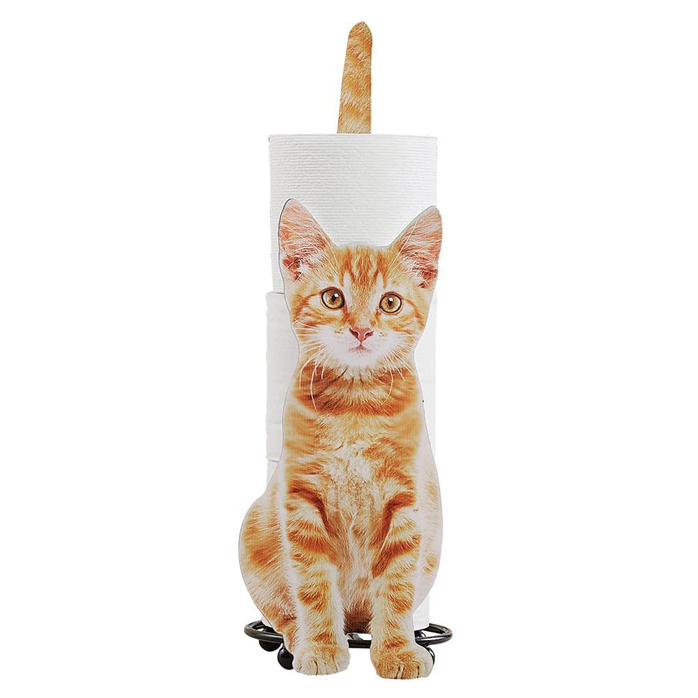 Creative Cat Shaped Toilet Paper Holder - Metal Wall Mounted Bathroom Tissue Roll Storage Rack with Adorable Kitten Design - Perfect Gift for Cat Lovers - Ideal for Bathroom, Kitchen, RV & Pet-Friendly Home Decor