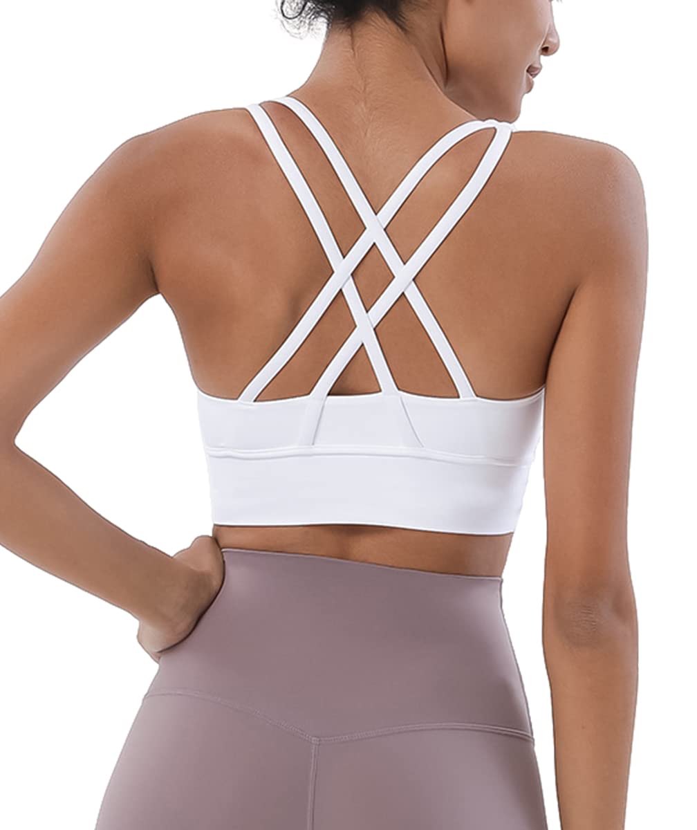 Yknktstc Women's Racerback Sports Bra - Padded Seamless Yoga & Workout Bra for Running, Gym, Fitness - Perfect for High-Impact Exercise & Active Lifestyles