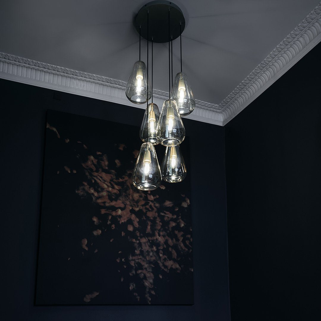 Anoli 6-Light Modern Crystal Chandelier for Dining Room - Elegant Ceiling Light Fixture with LED Bulbs, Perfect for Home Decor, Living Room, Bedroom, and Entryway Lighting