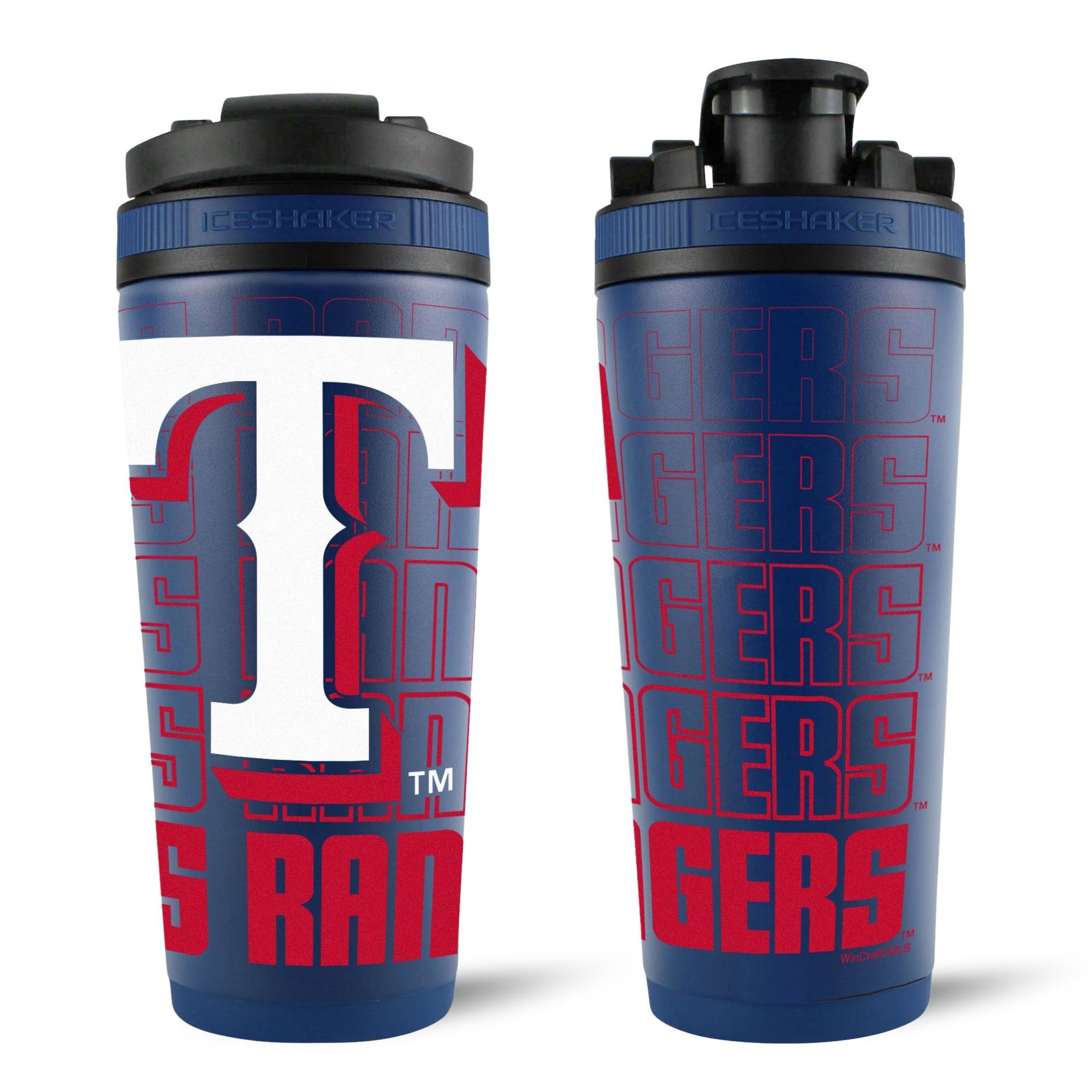 Official Texas Rangers 4D Ice Shaker Cup - Insulated Stainless Steel Tumbler for Cold Drinks, Perfect for Baseball Games, Gym Workouts & Outdoor Activities