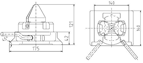 4 Pack Sea Rail Shipping Container Manual Twist Locks - Dovetail Style for Securing Containers to Flat Surfaces | Heavy Duty Cargo Locking Mechanism | Ideal for Shipping Yards, Ports & Ground Transport