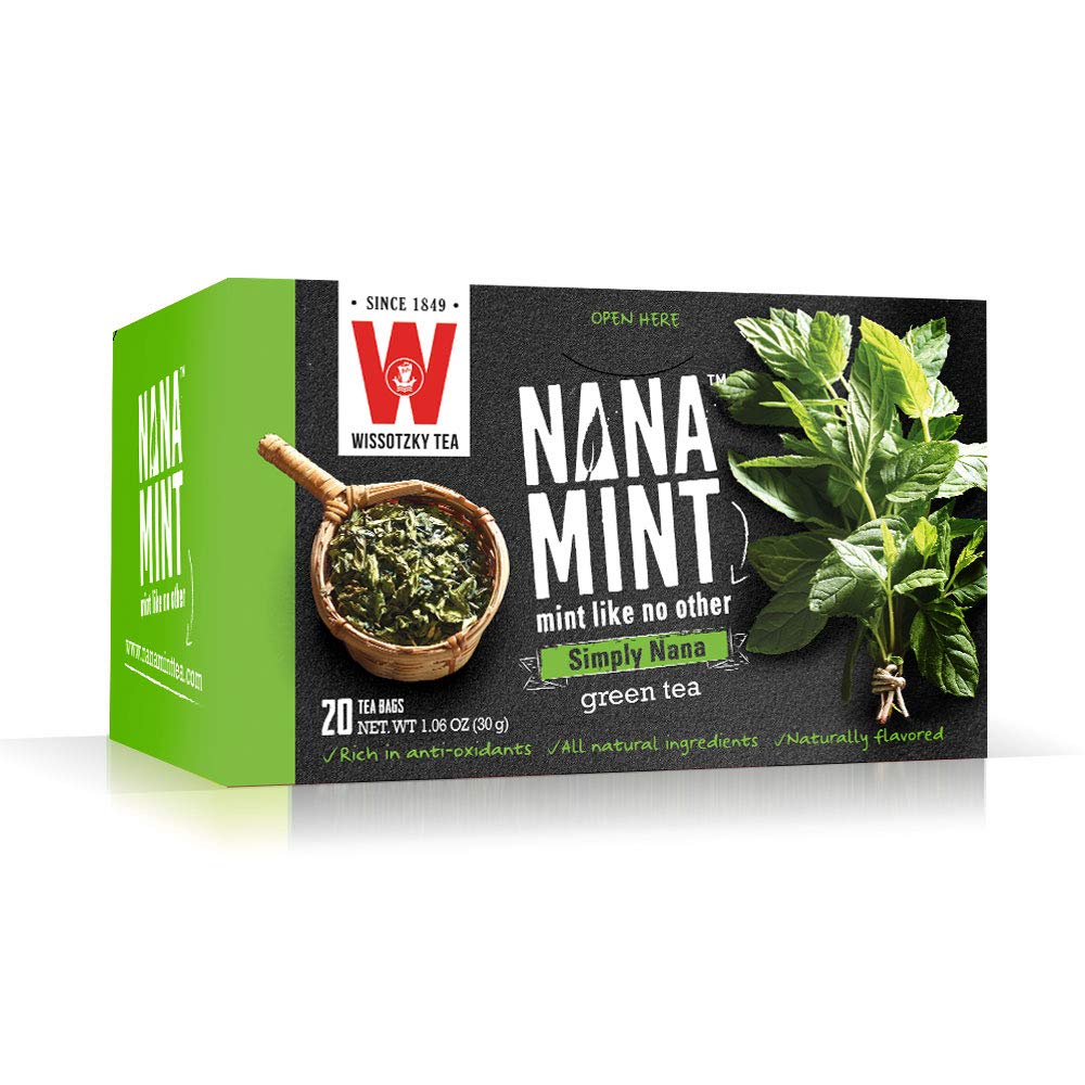 Wissotzky Tea Nana Mint Green Tea - 2 Pack | Refreshing Herbal Tea with Natural Peppermint Flavor | Perfect for Relaxation, After Meals & Iced Tea Recipes