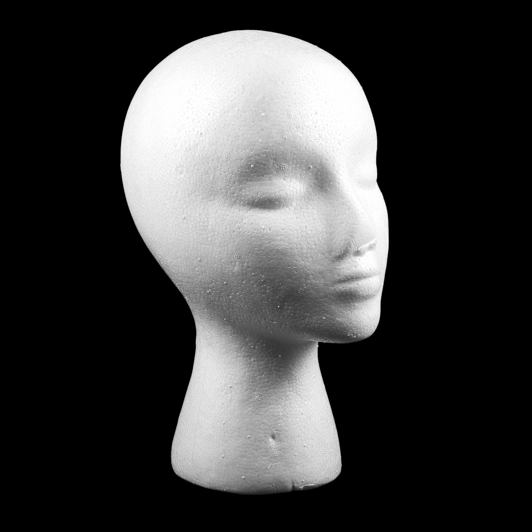 5PCS Female Foam Mannequin Head Display Stand - 27.5 x 52cm Polystyrene Wig Cap Headphone Holder for Retail Store, Salon & Window Display