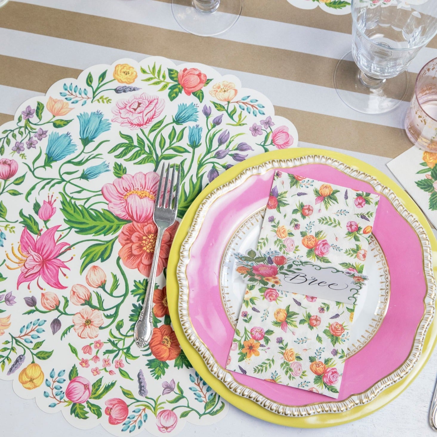 Sweet Garden Floral Die-Cut Placemat - Elegant Table Setting for Dining, Parties & Home Decor